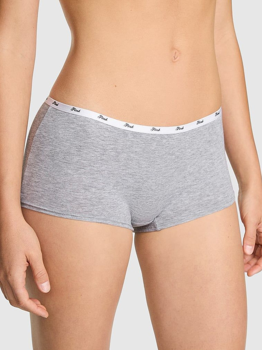 Victoria's Secret PINK Logo Cotton Low-Rise Boyshorts Briefs