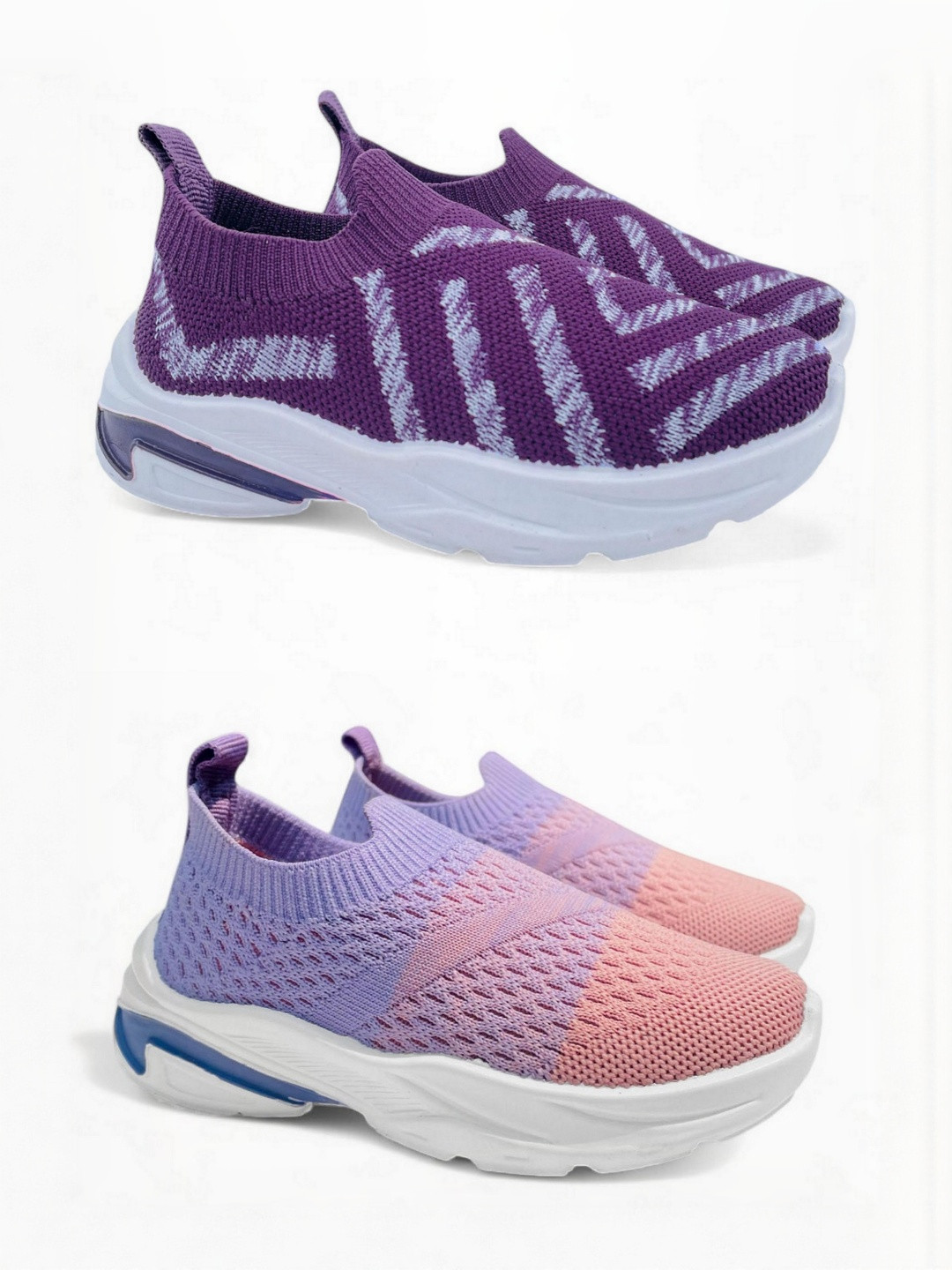 FABBMATE Kids Set of 2 Geometric Printed Sneakers Shoes