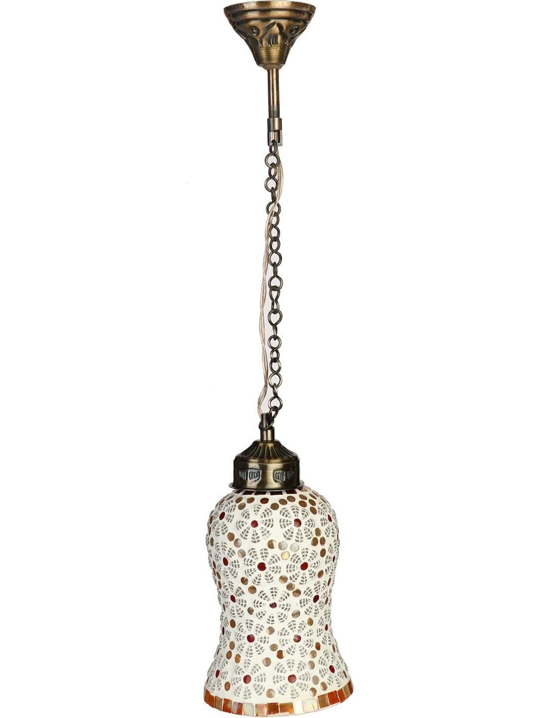 1ST TIME White & Red Textured Self Assembly Ceiling Lamp