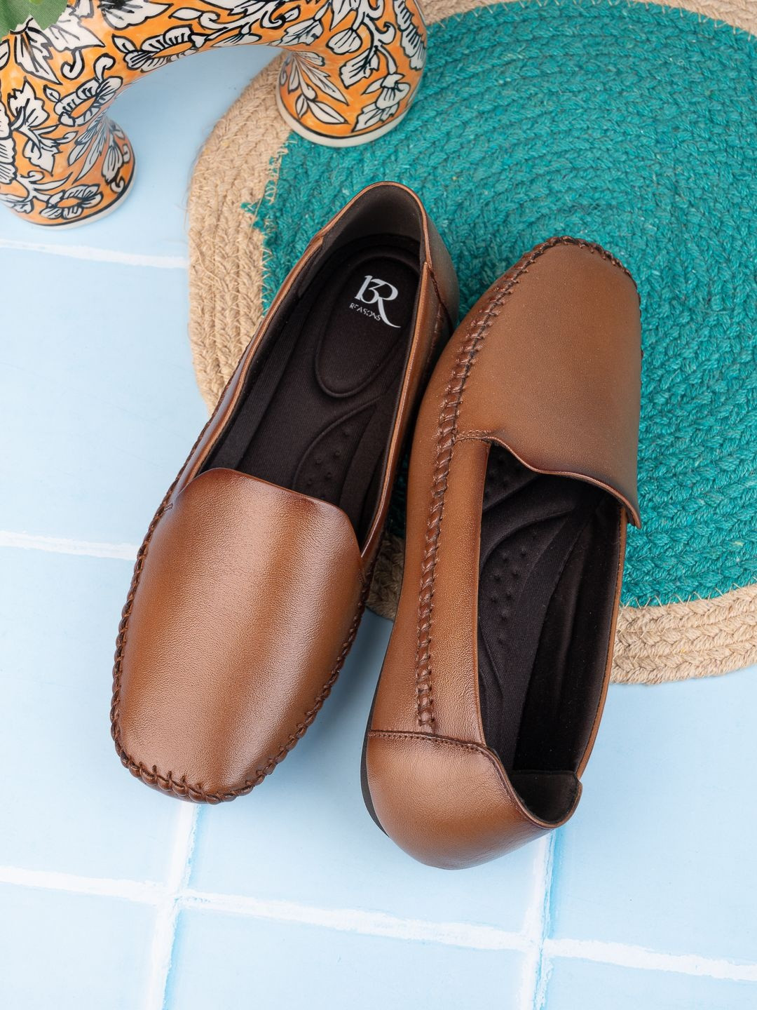 13 Reasons Women Leather Contrast Sole Square Toe Loafers