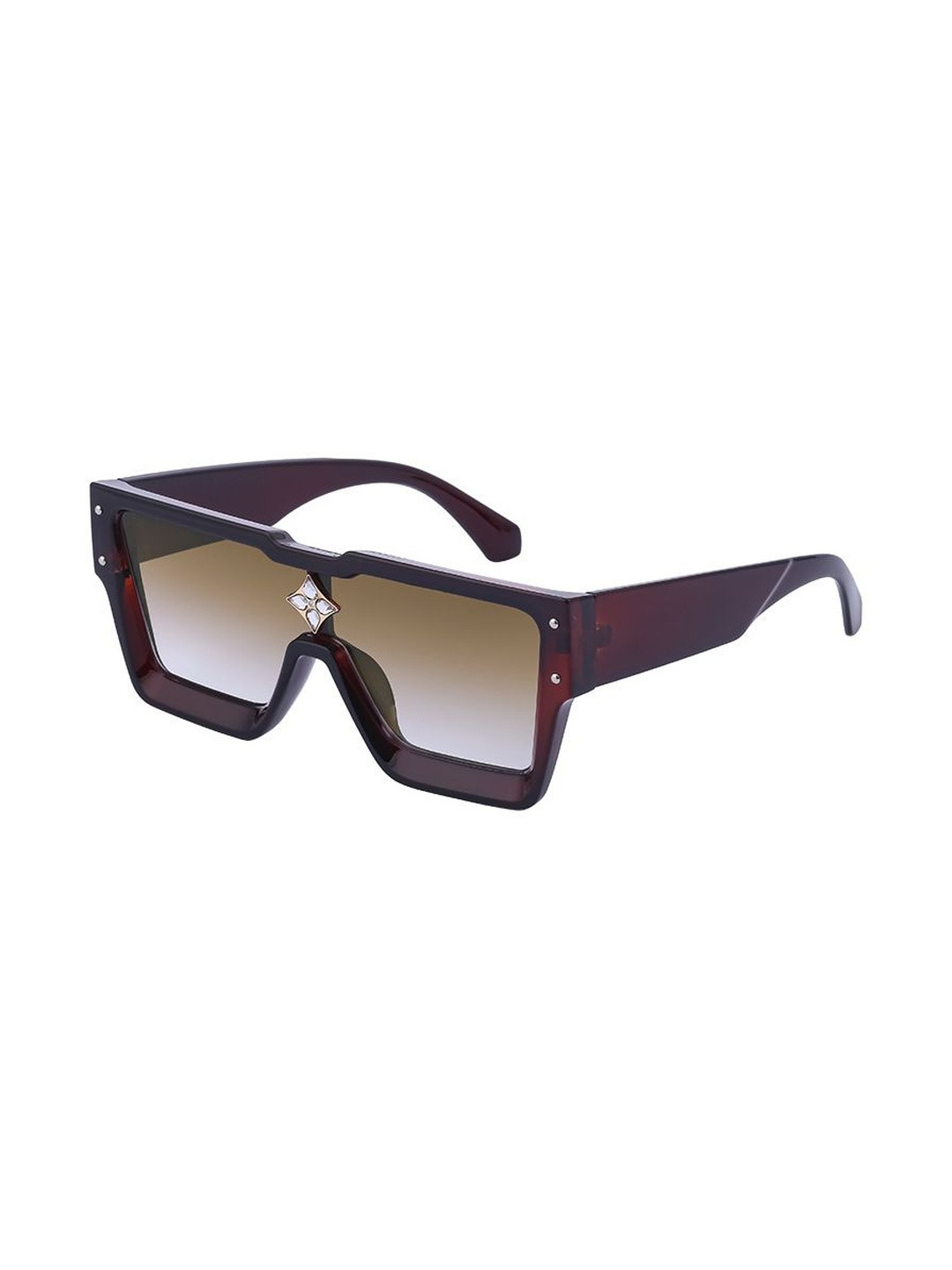 Arzonai Unisex Full Rim UV Protected Square Sunglasses Sunglass-MA-1113-BROWN
