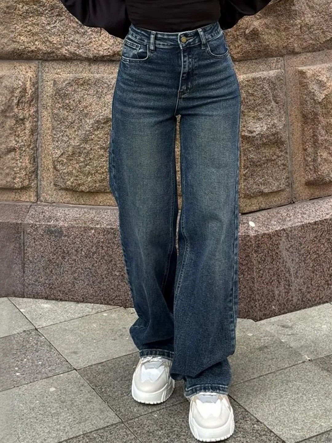 Aadvi Fashion Women Jean Flared High-Rise Light Fade Stretchable Jeans