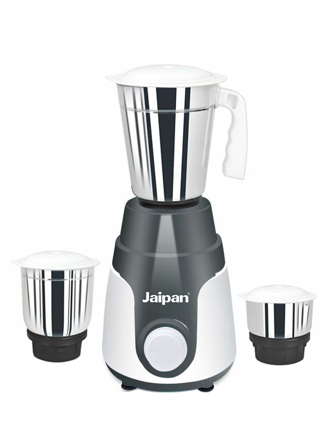 Jaipan Mega Star Grey Stainless Steel Safety Lock 3 Jars Wet and Dry Grinder-550W