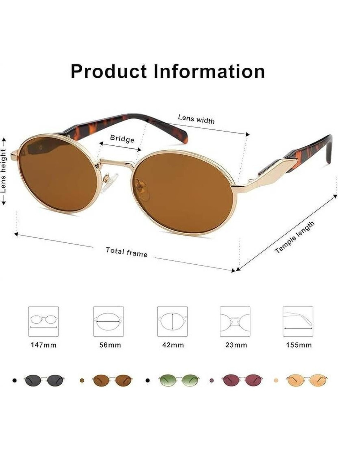 Arzonai Unisex Oval Sunglasses MA-11211-LEOPARD-BROWN-E