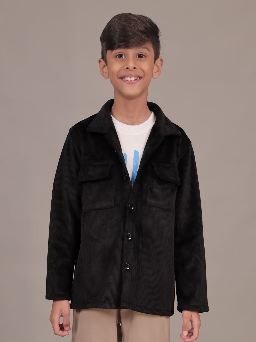 Grit N Groove Boys Relaxed Fit Textured Shacket