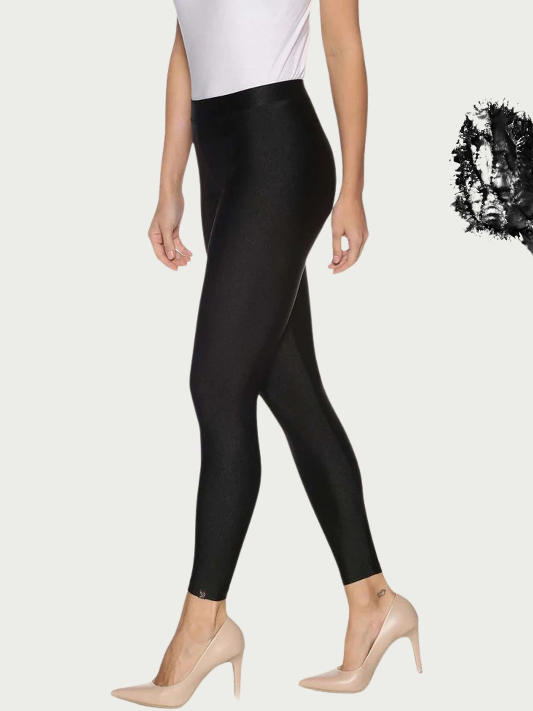 JACK AND ZEAL Women Mid-Rise Slim-Fit Stretchable Ankle-Length Shimmer Leggings