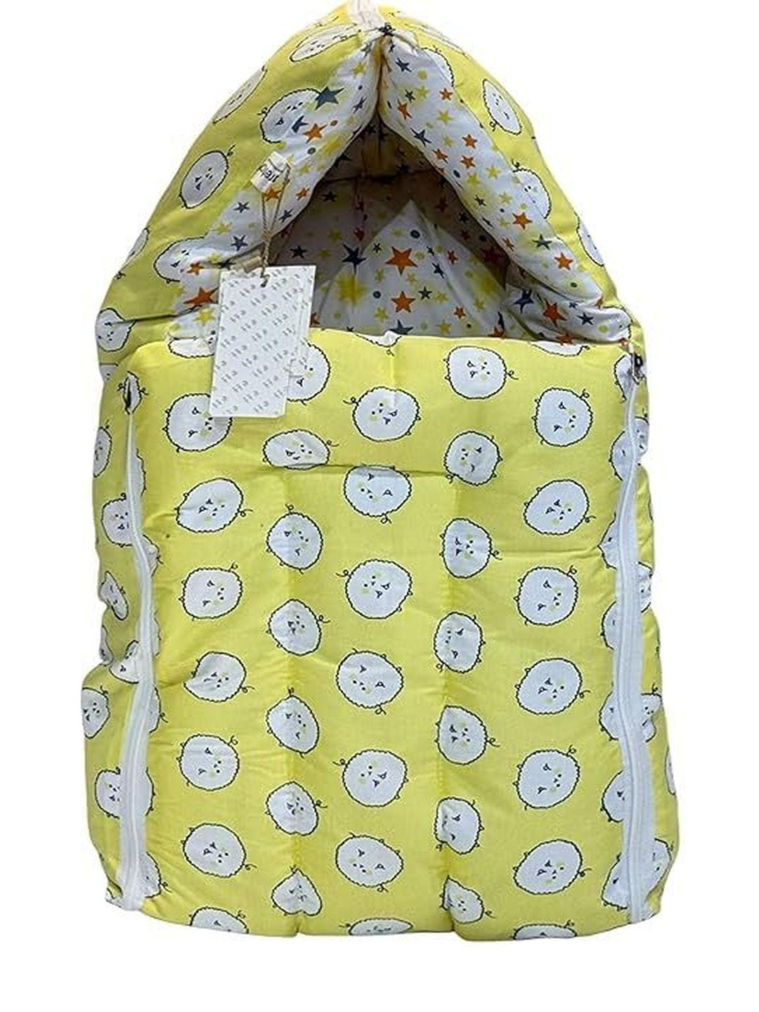 Fareto Infants Printed Cotton 3 in 1 Carry Bag Cum Sleeping Bag Baby Bed Set