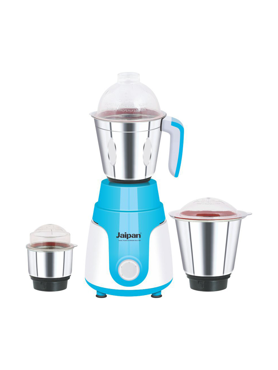 Jaipan Mega Star Blue Stainless Steel Vacuum Legs 3 Jars Wet and Dry Grinder-550W