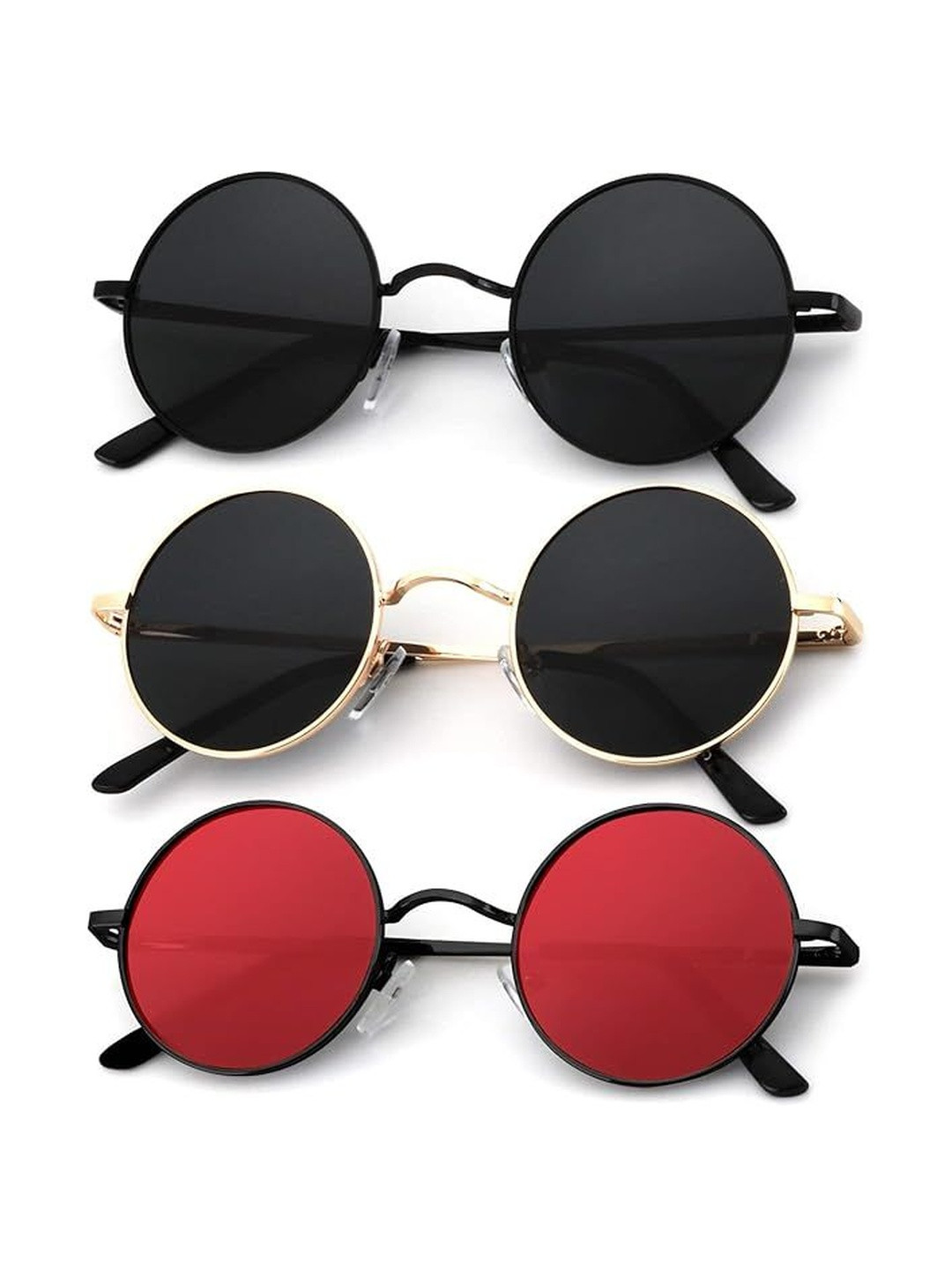 Arzonai Unisex Pack Of 3 Round Sunglasses with UV Protected Lens COMBO-2880