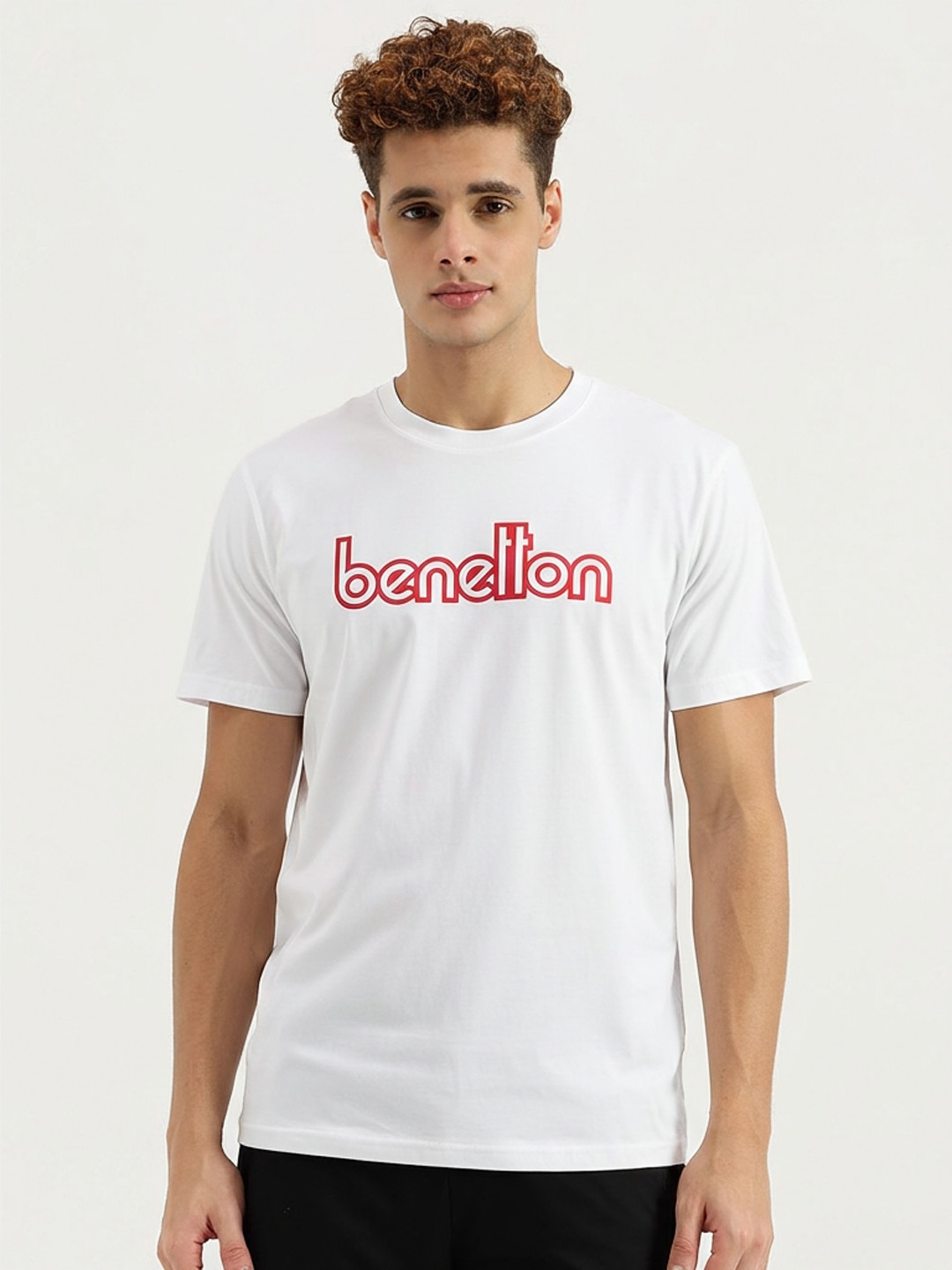 United Colors of Benetton Typography Printed Round Neck T-shirt