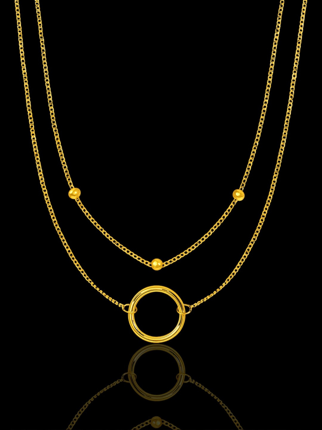 Bracotive Gold-Plated Stainless Steel Anti-Tarnish Lightweight Layered Chain