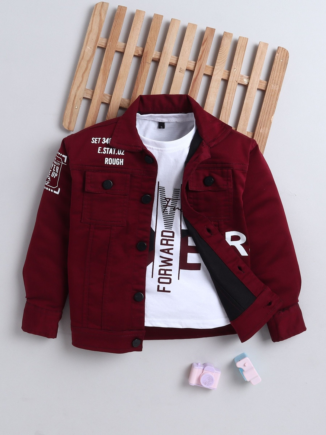 Ministitch Boys Typography Lightweight Bomber Shacket