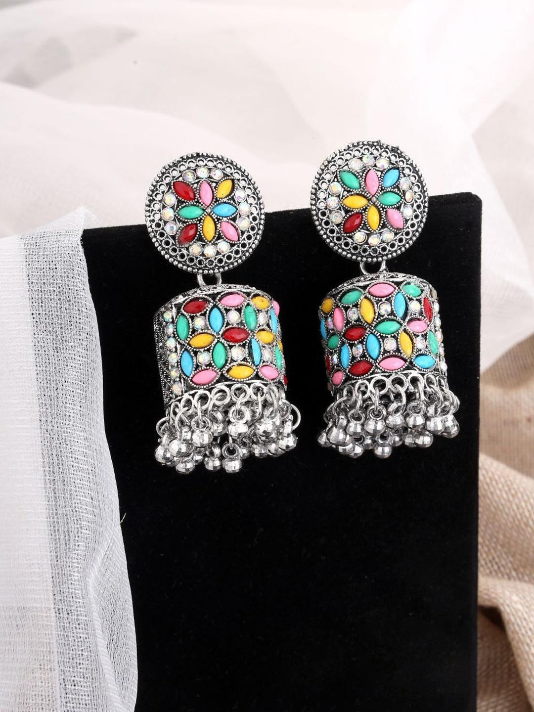 tulsi imitation Circular Shaped Jhumkas