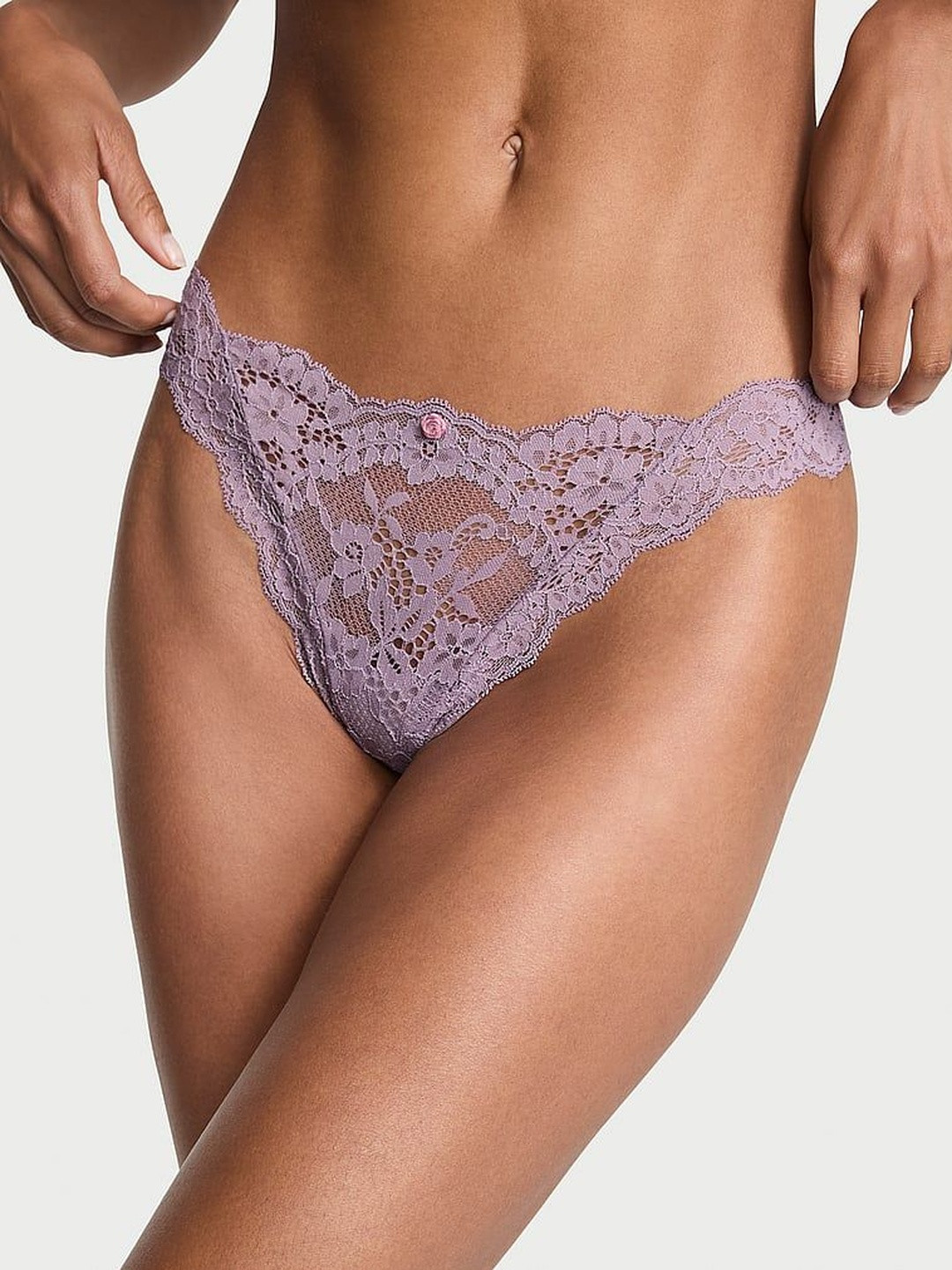 Victoria's Secret Women Low-Rise Inner Elastic Lace Thongs  Briefs