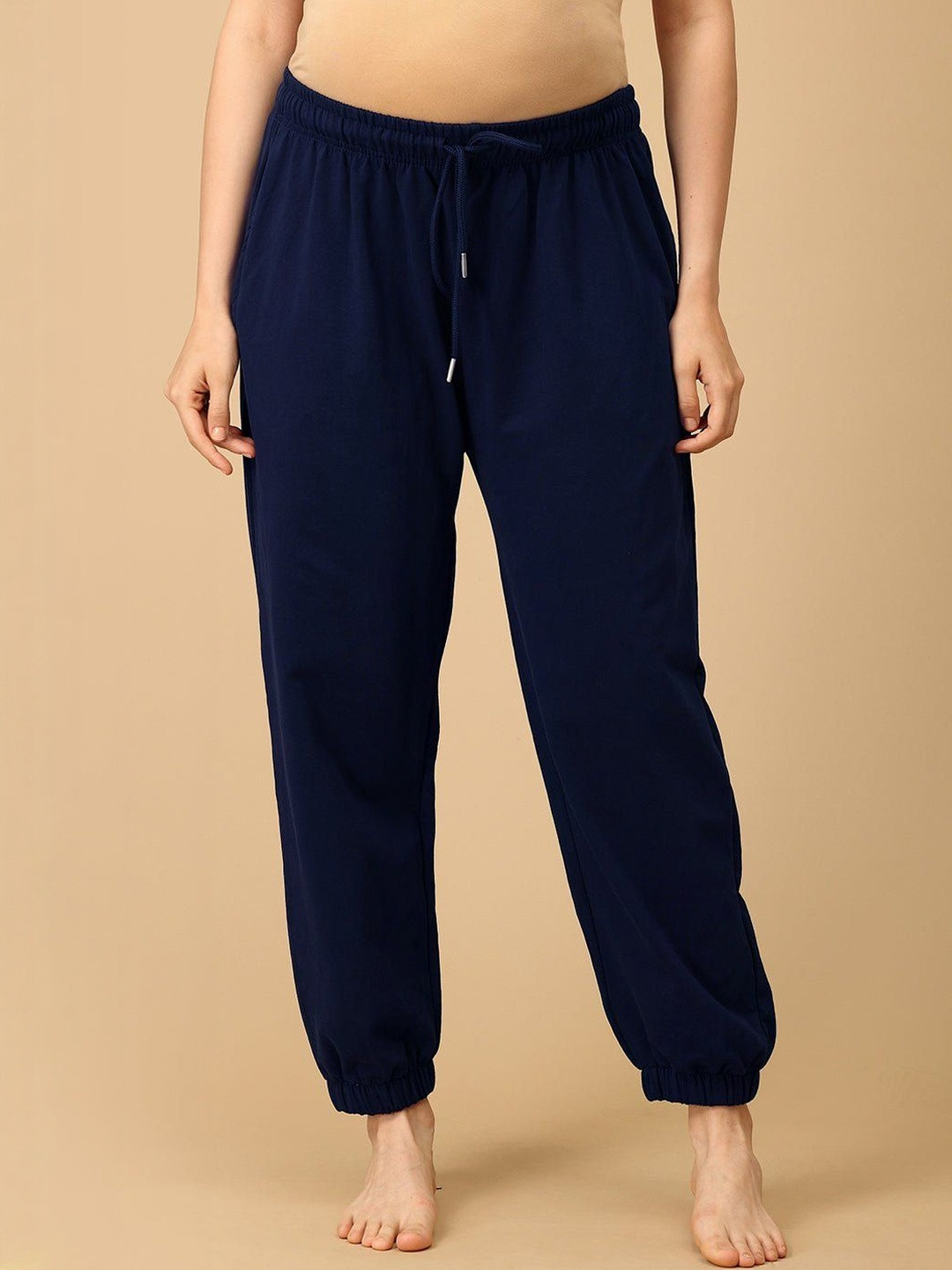 The Mom Store Women Maternity Mid Rise Inner Elastic Jogger Lounge Pants