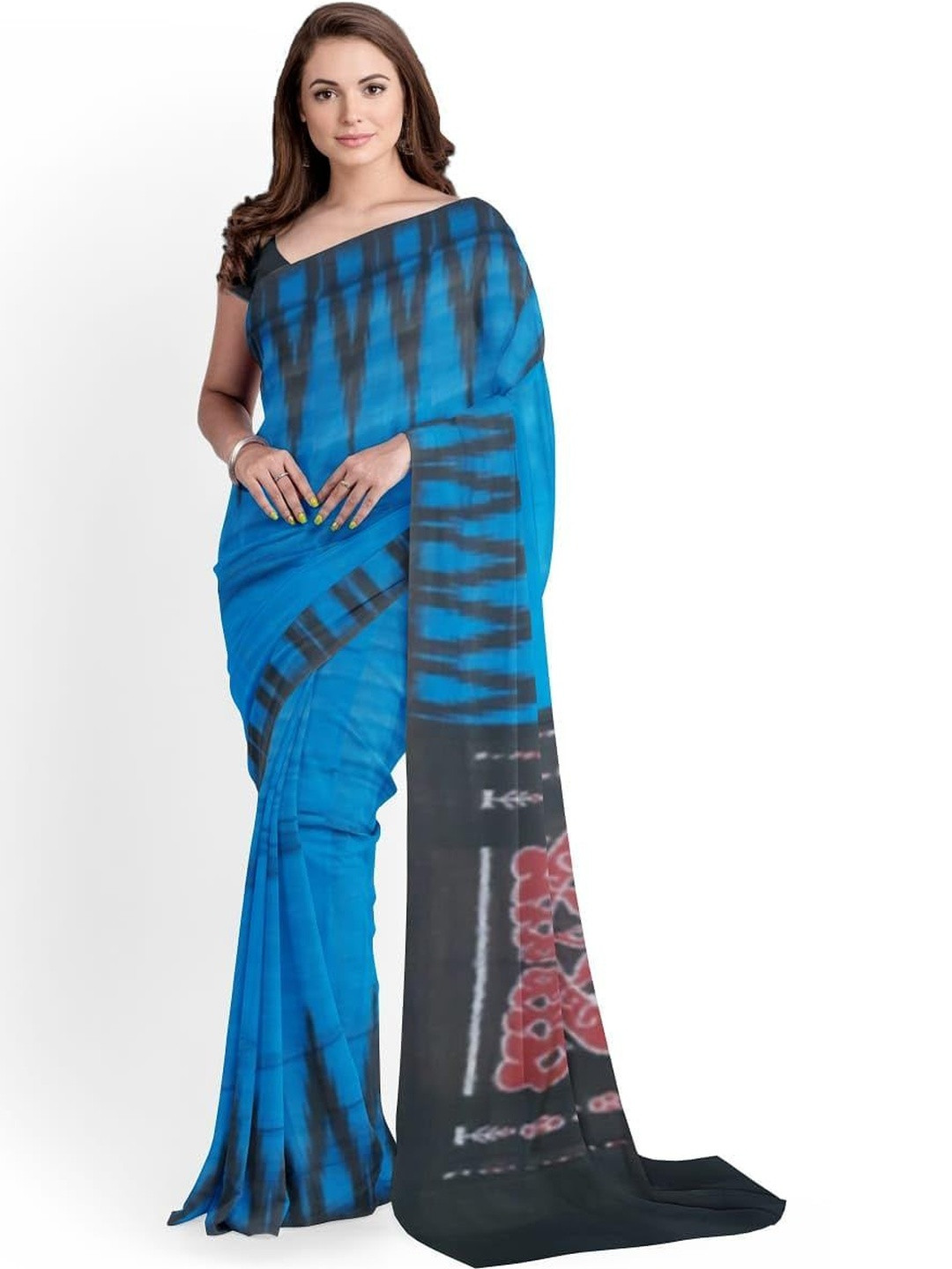 COTTONSILK & KHANDUAPATA Tie and Dye Pure Cotton Sambalpuri Saree