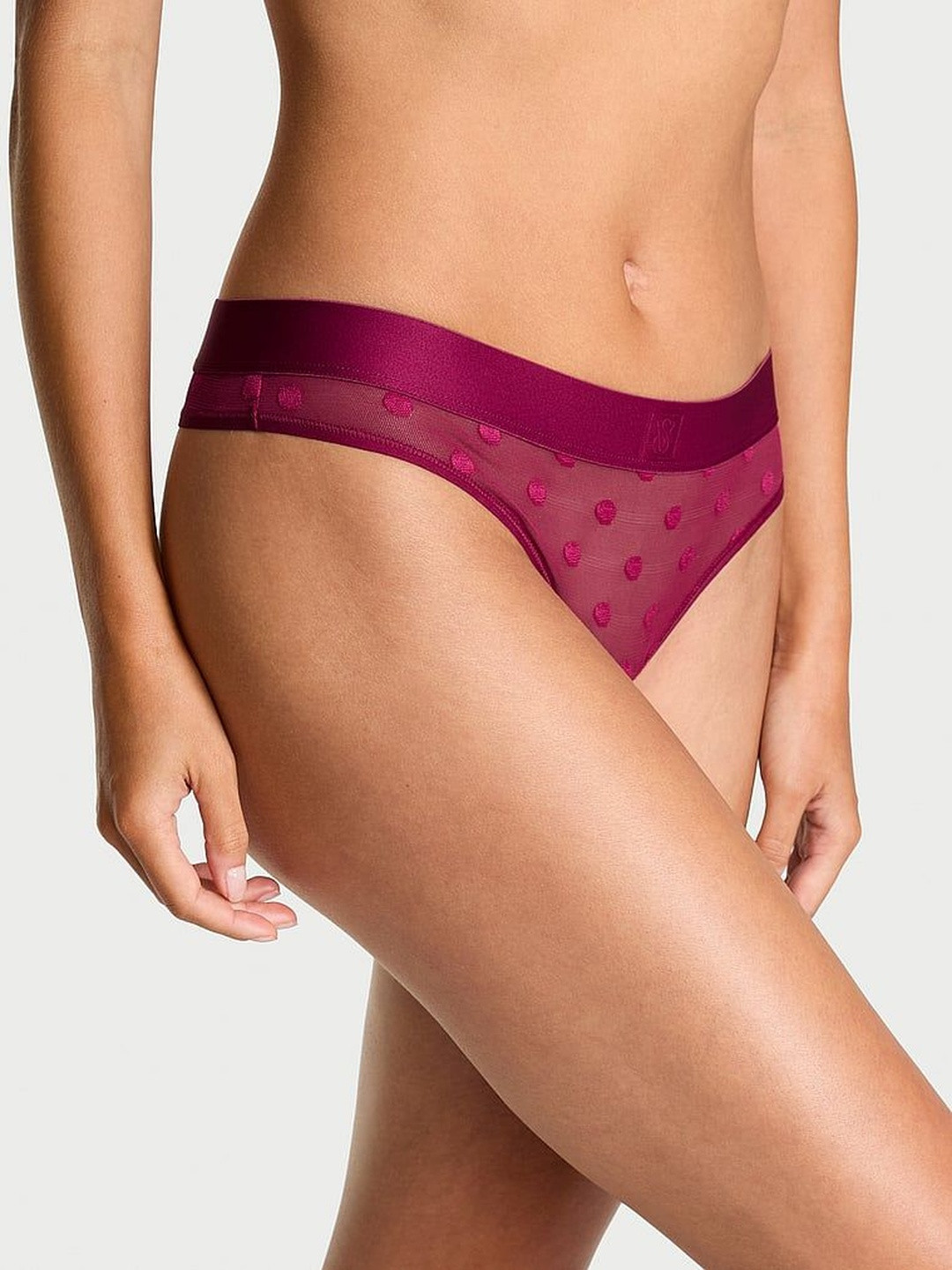 Victoria's Secret Women Anti Bacterial Sheer Mid-Rise Thongs Briefs