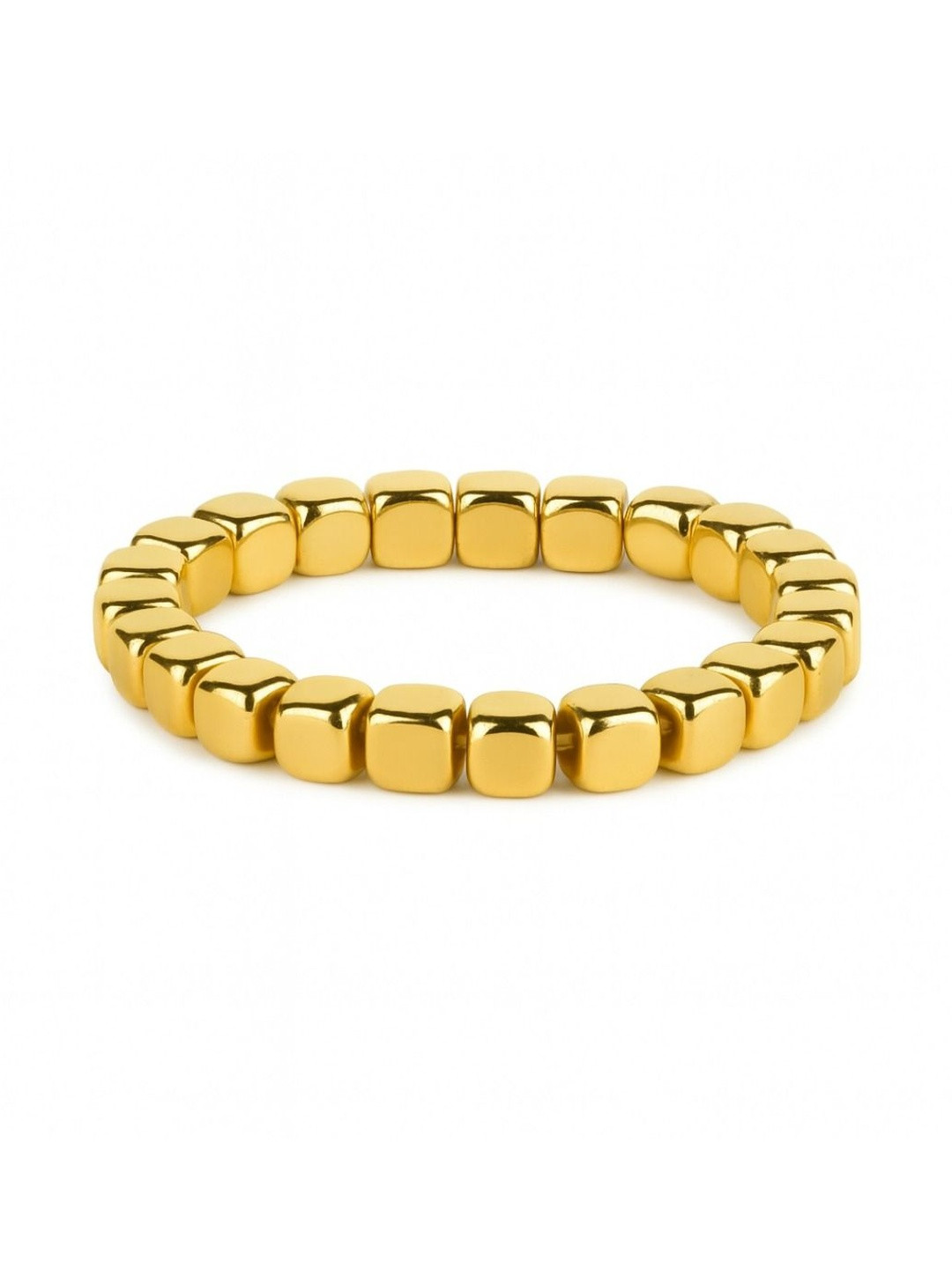 ARE Gold-Plated Pyrite Tumbled Elasticated Bracelet
