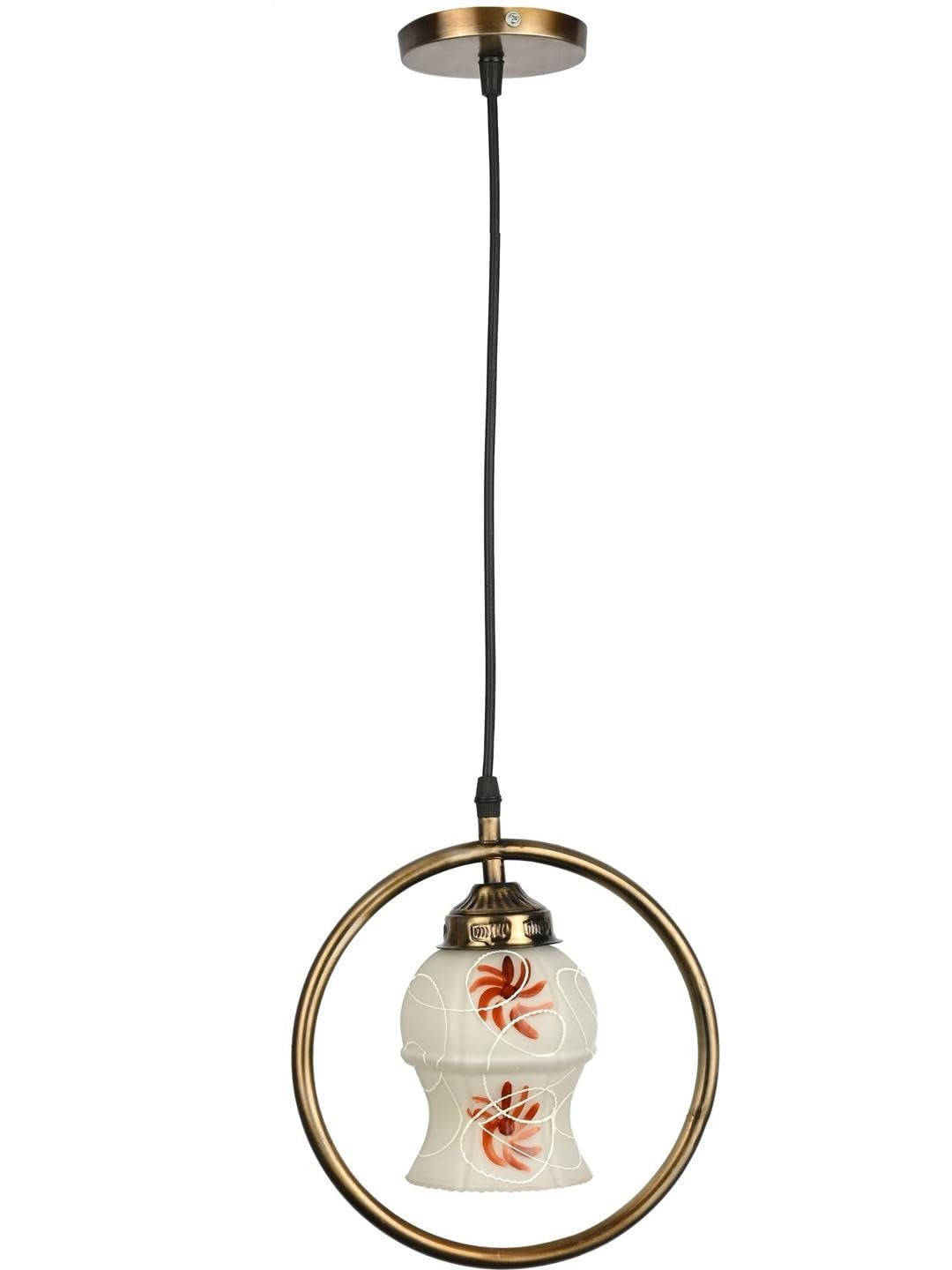 1ST TIME White & Pink Textured Bell Shaped Ceiling Lamp