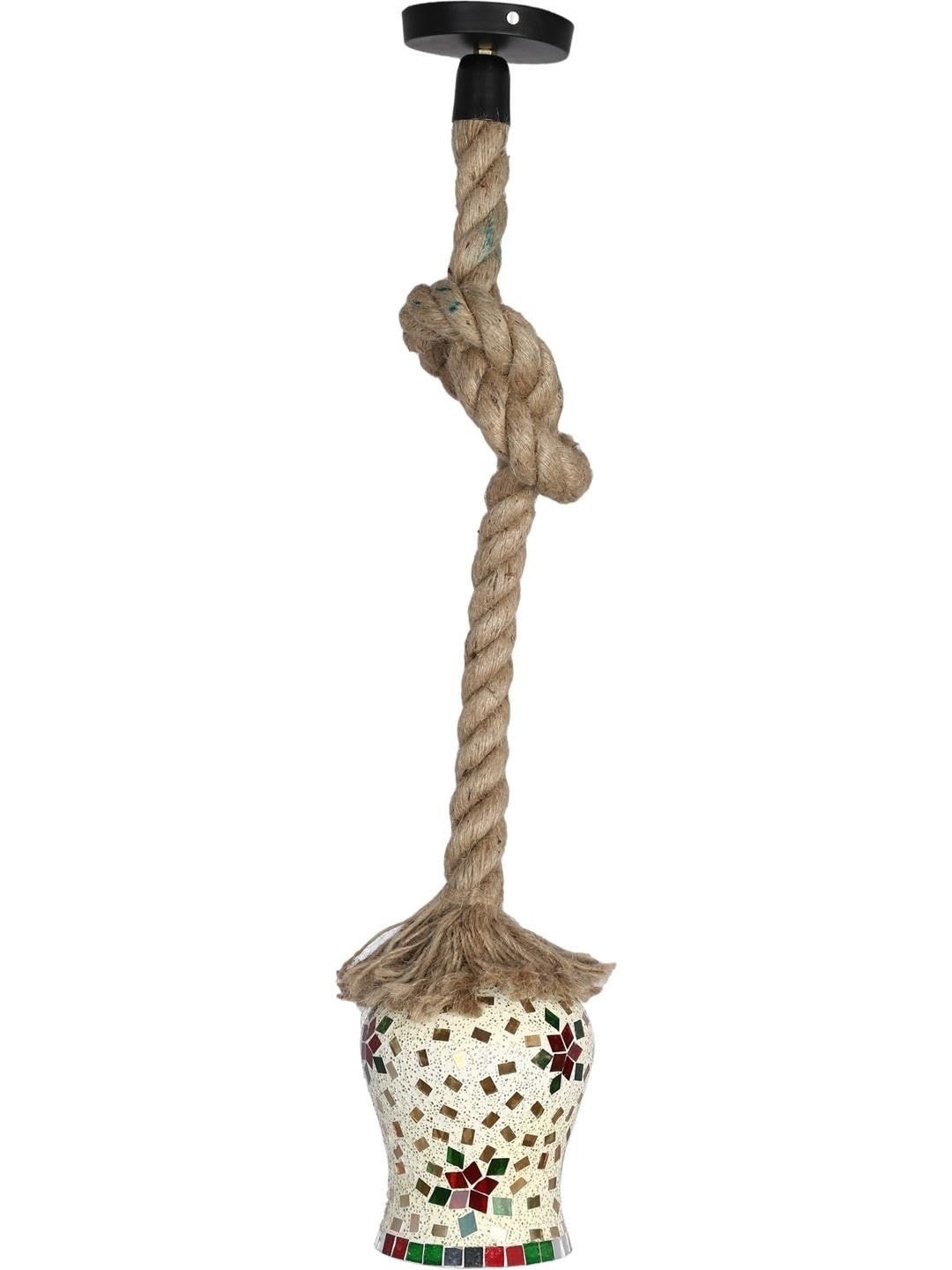 1ST TIME White & Green Textured Self Assembly Ceiling Lamp