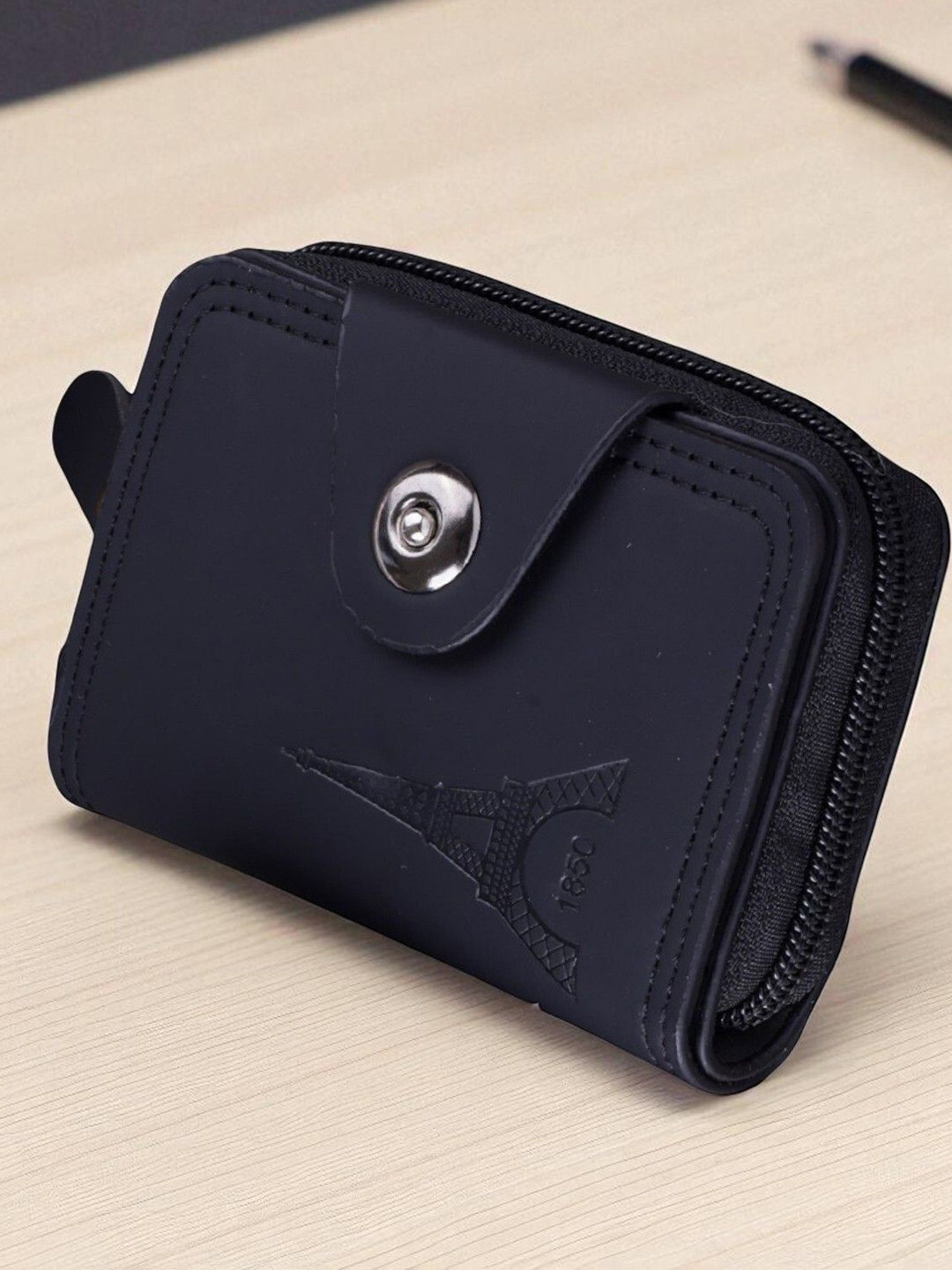 WATCHSTAR Unisex Eiffel Tower Textured Zip Around Wallet