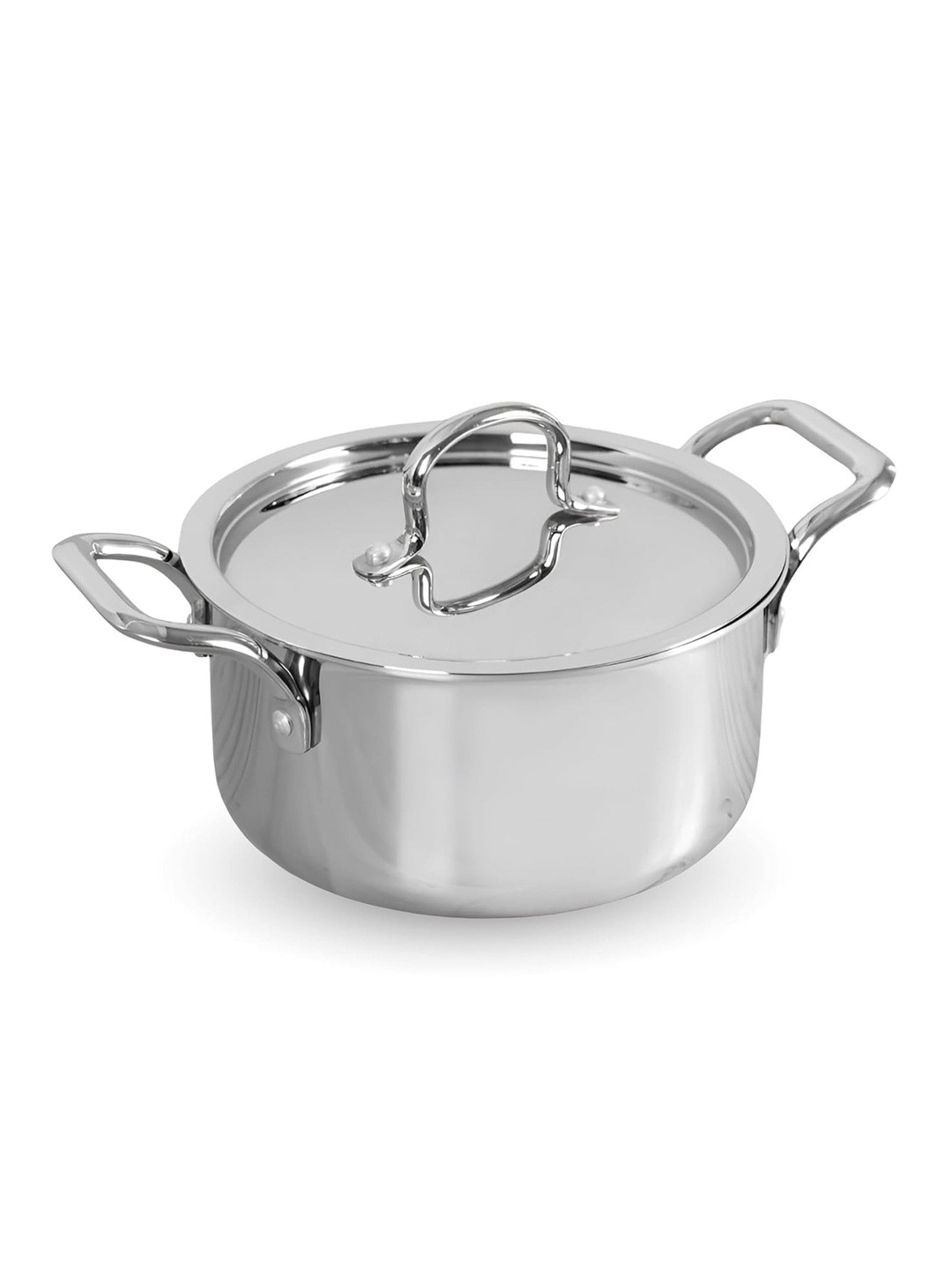 HOMEESSENTIALS Stainless Steel Silver-Toned Dishwasher Safe Cooking Pot