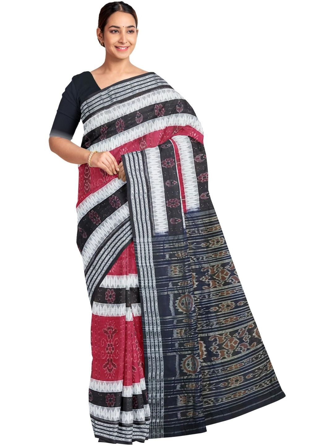 COTTONSILK & KHANDUAPATA Woven Design Pure Cotton Handloom Sambalpuri Saree