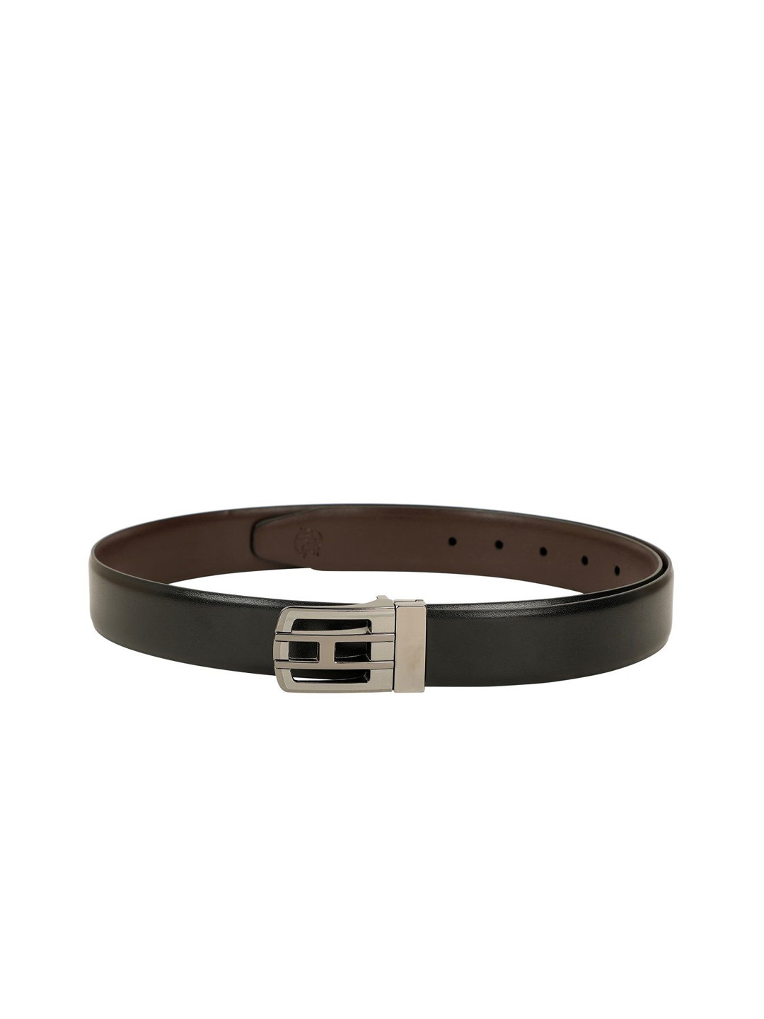 The Roadster Lifestyle Co. Men Textured Reversible Leather Push Pin Belts