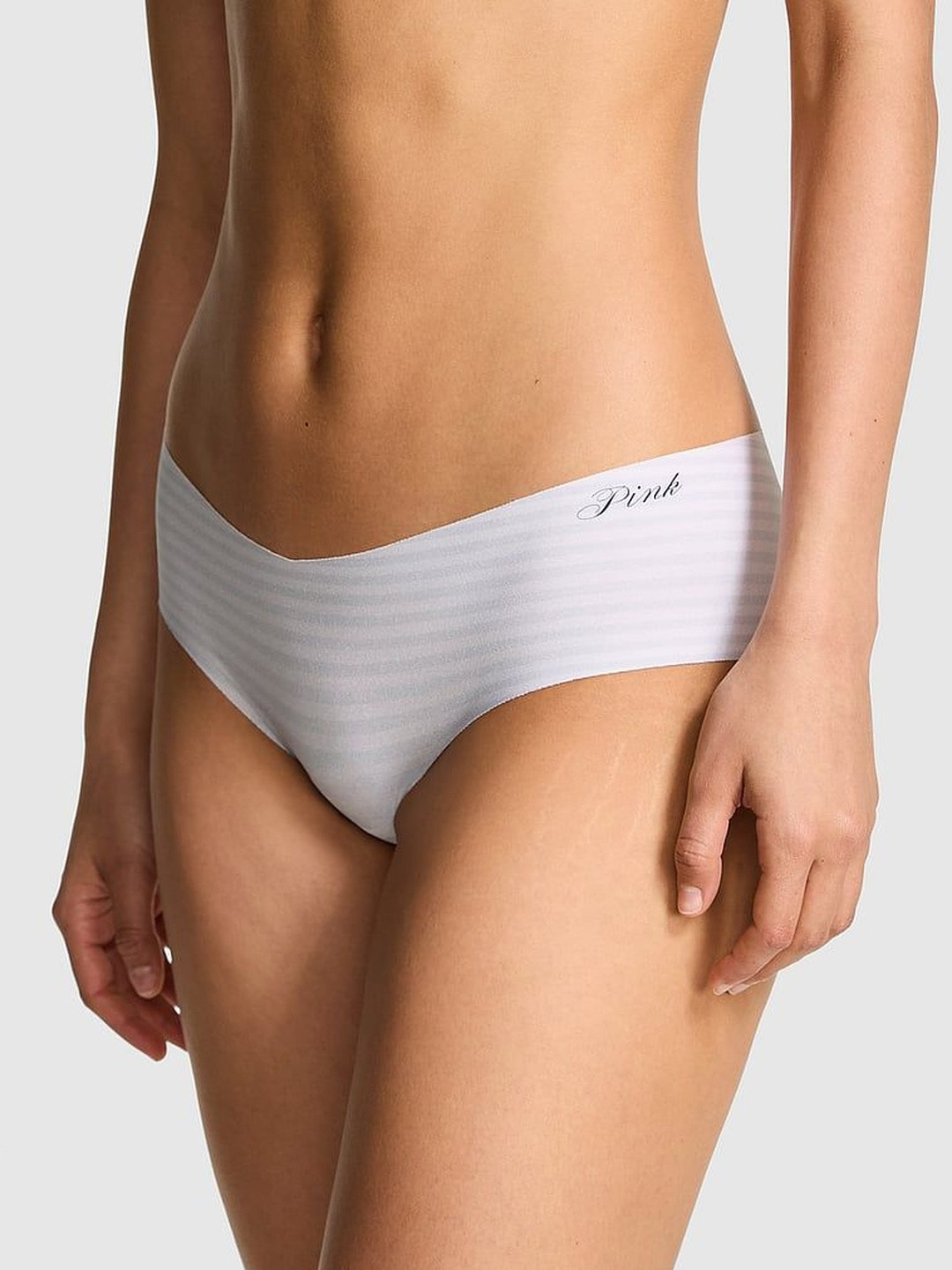Victoria's Secret PINK No-Show Women Striped Low-Rise Inner Elastic Hipster Briefs