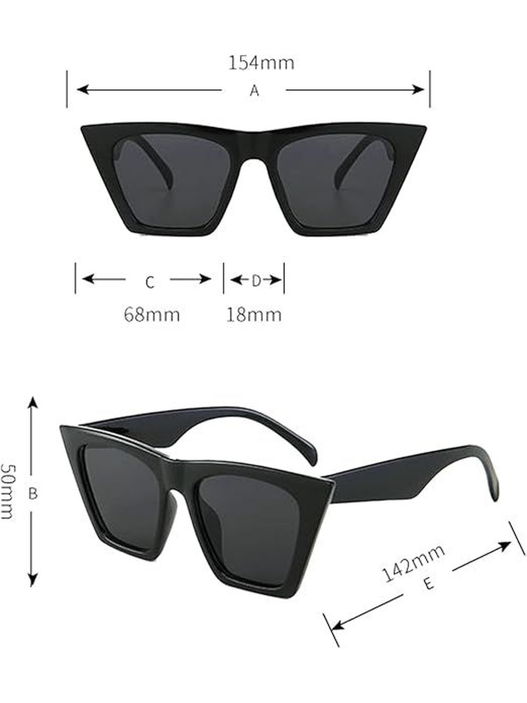 Arzonai Unisex Full Rim Butterfly Sunglasses MA-98501-BLACK-BLACK-G