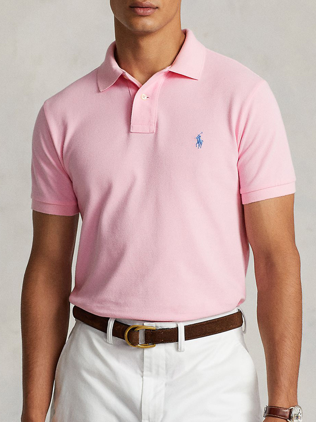 Polo Ralph Lauren Men Iconic Mesh Polo Collared Short Sleeves T-Shirt