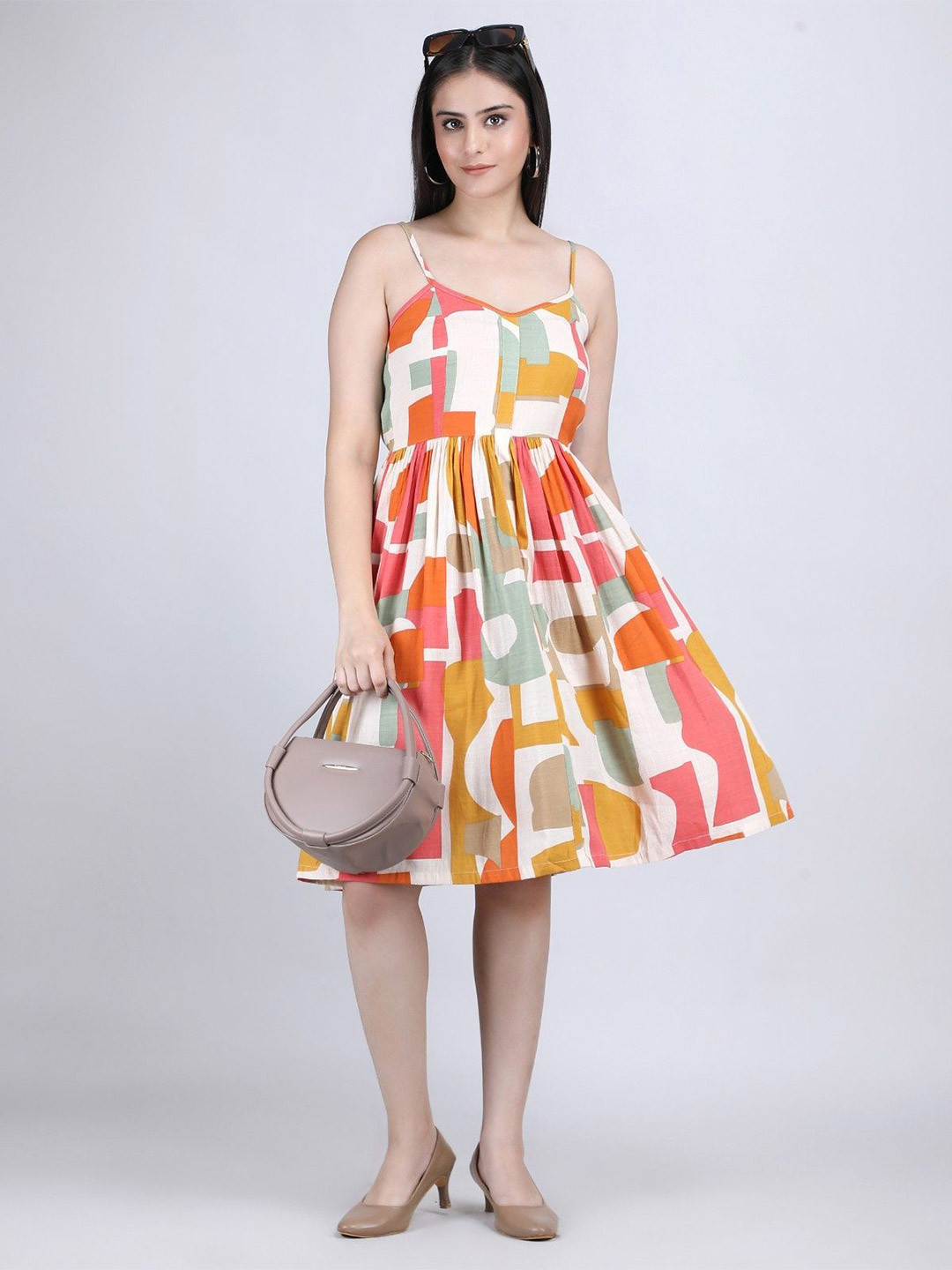 THE BEHRUZ THEORY Print Fit & Flare Dress