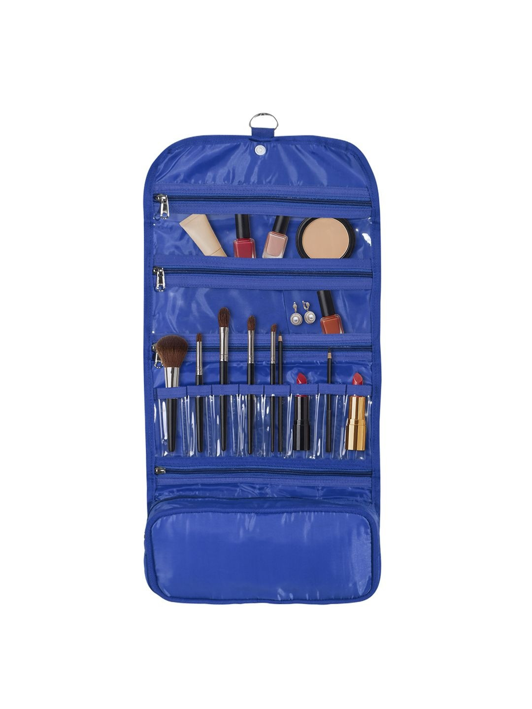 Kuber Industries Blue Travel Organiser Pouch with Hanging Hook