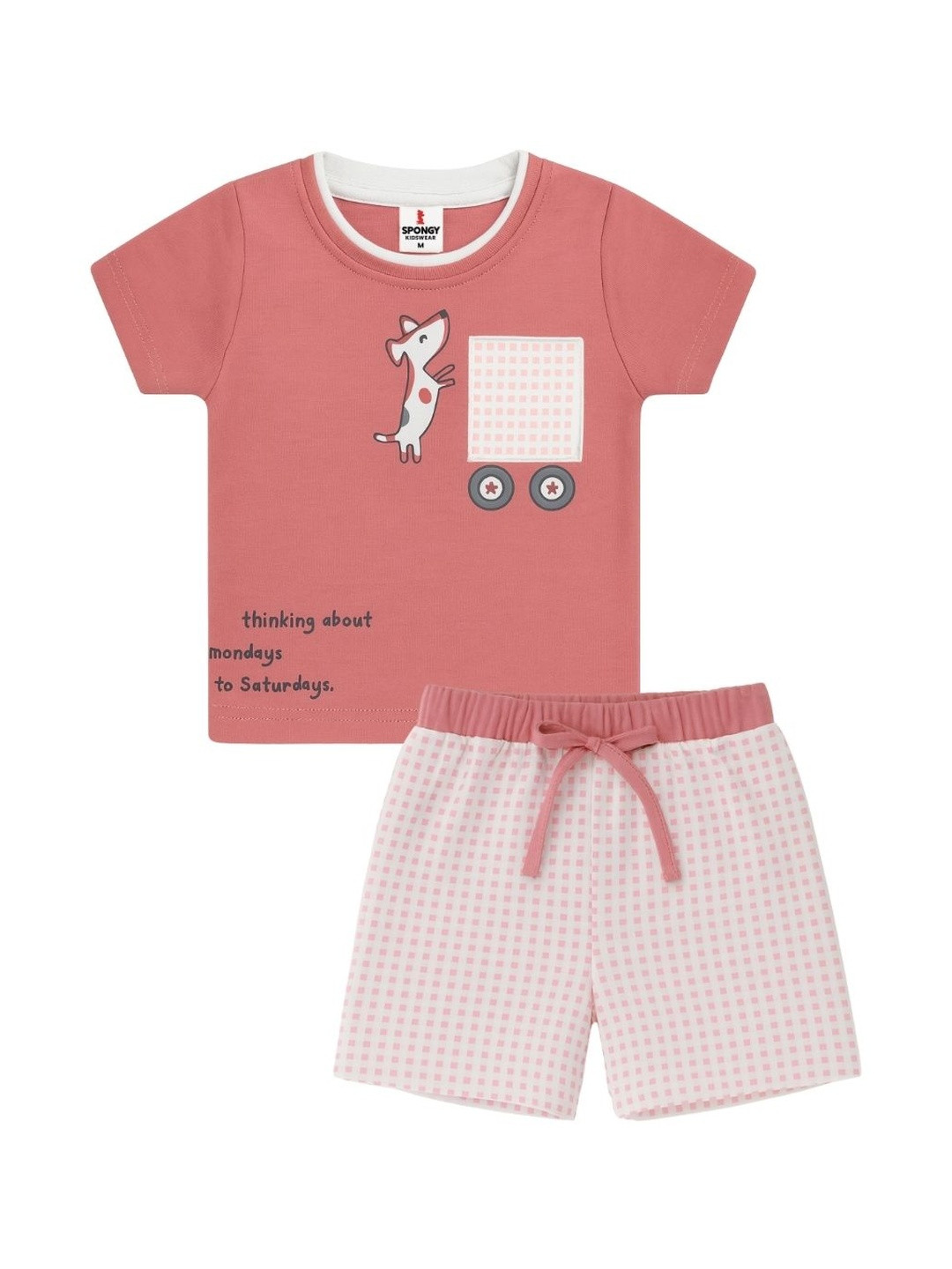 SPONGY Kids Printed Pure Cotton T-shirt With Shorts