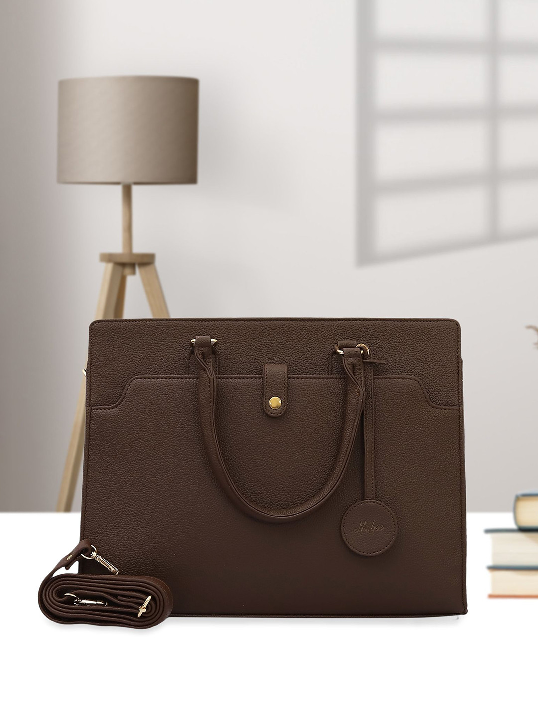 MABEE Nyra Oversized Structured Tote Bag With Tag