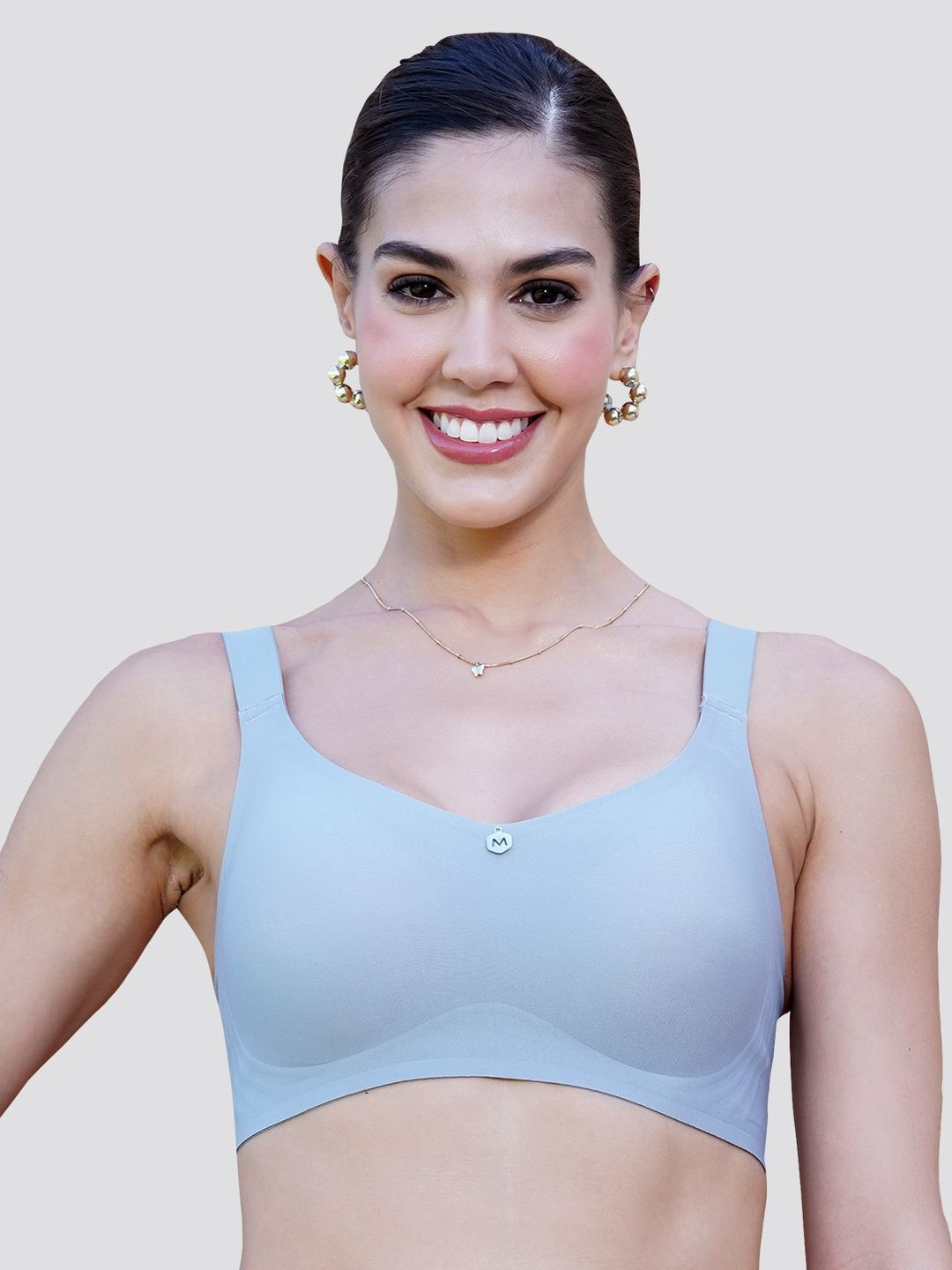 MAASHIE Solid Full Coverage Invisible Fit 360 Degree Support Seamless Padded Bra