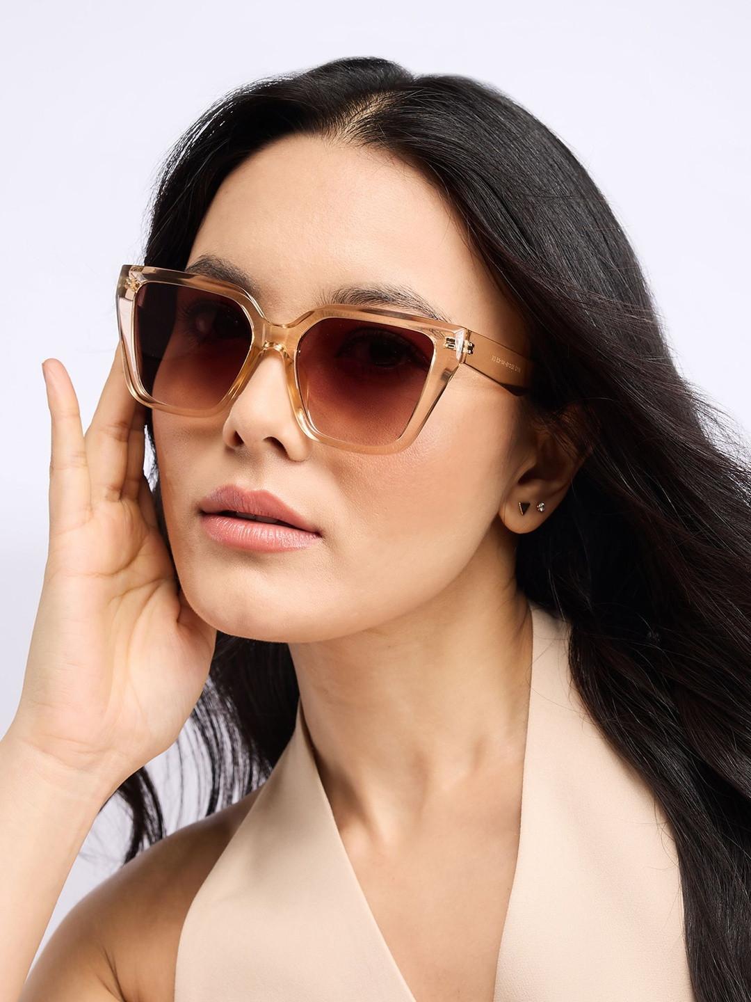 20Dresses Women Brown Lens & Brown Butterfly Full Rim Oversized Sunglasses