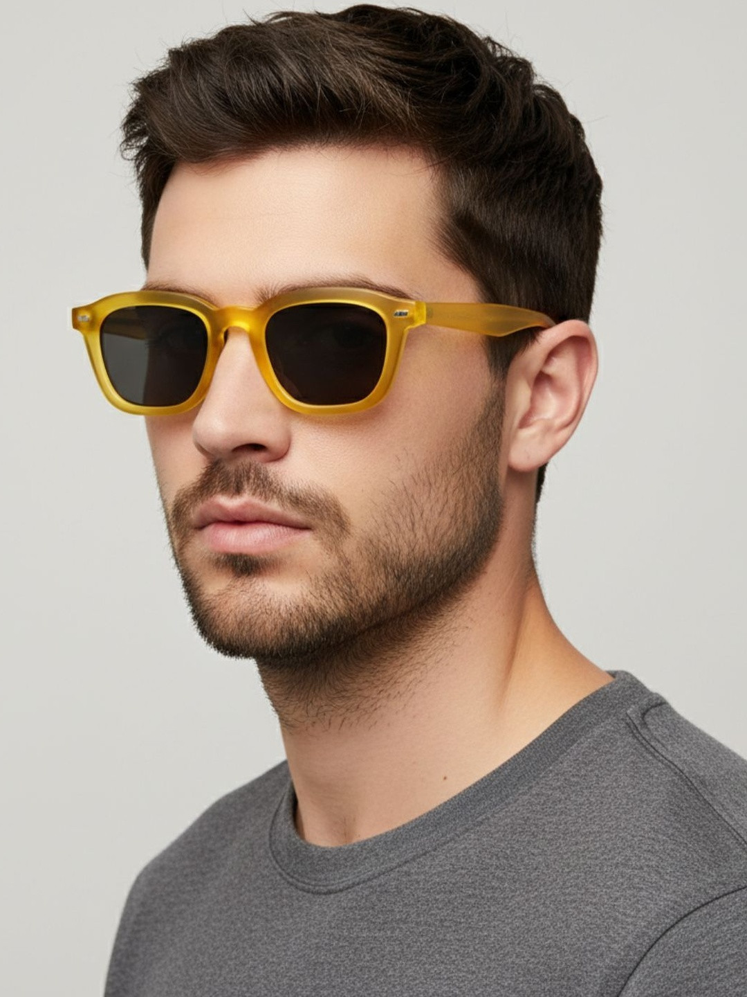 goglassic Spark Men UV Protected Lens Rectangle Sunglasses SPARK-YELLOW-BLACK