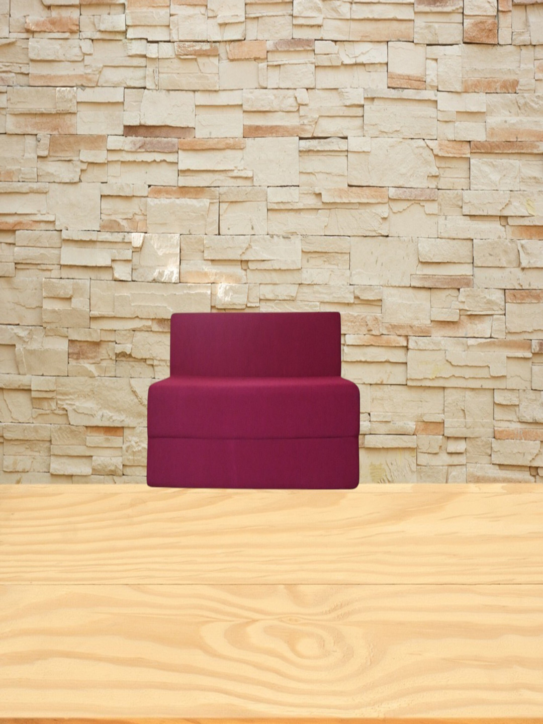 FRIENDS LIFE Pink 3 Seater Fold Out Matte Sofa Cum Bed