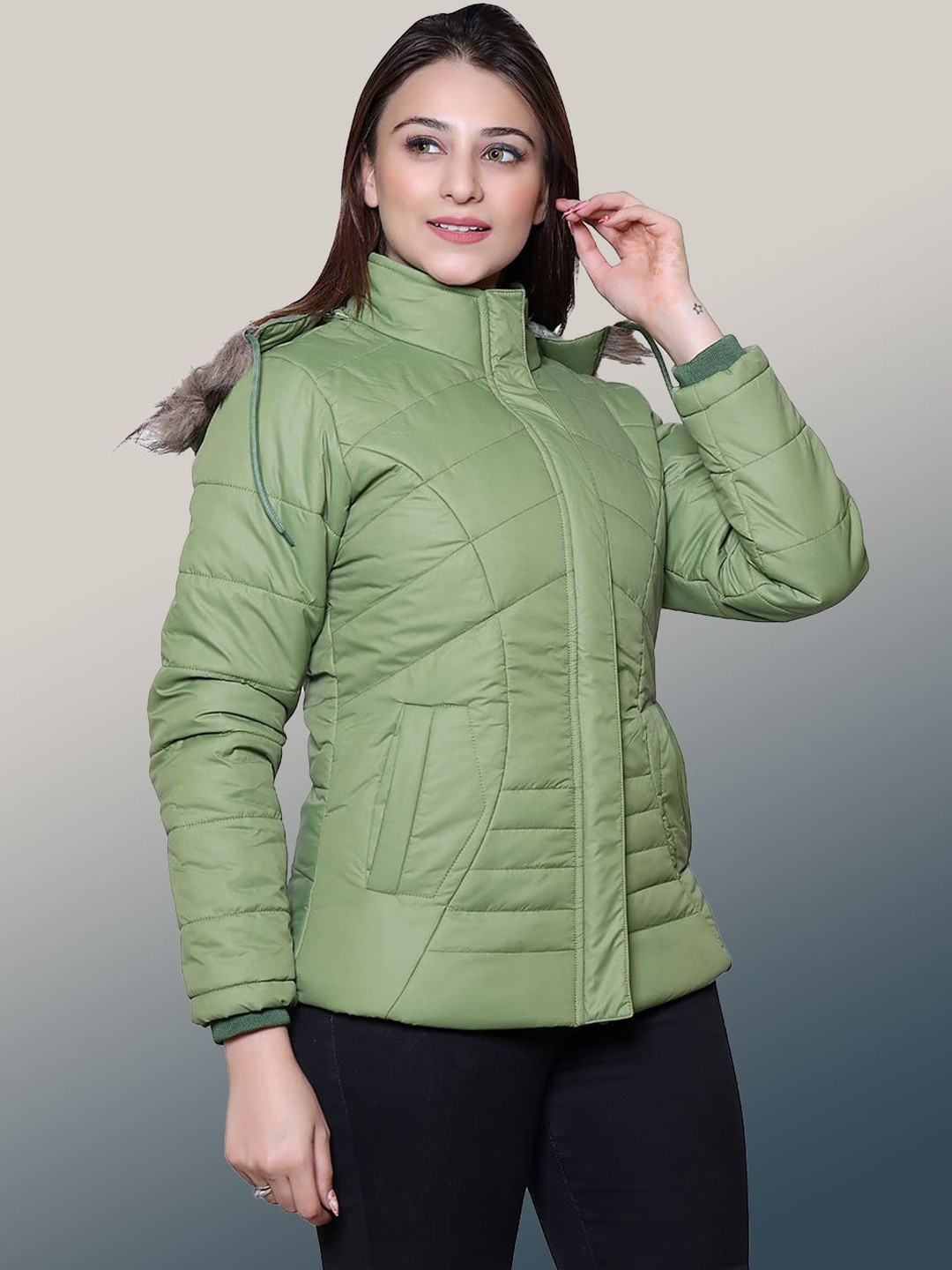 ALWAYS SHINE Women Hooded Long Sleeves Puffer Jacket
