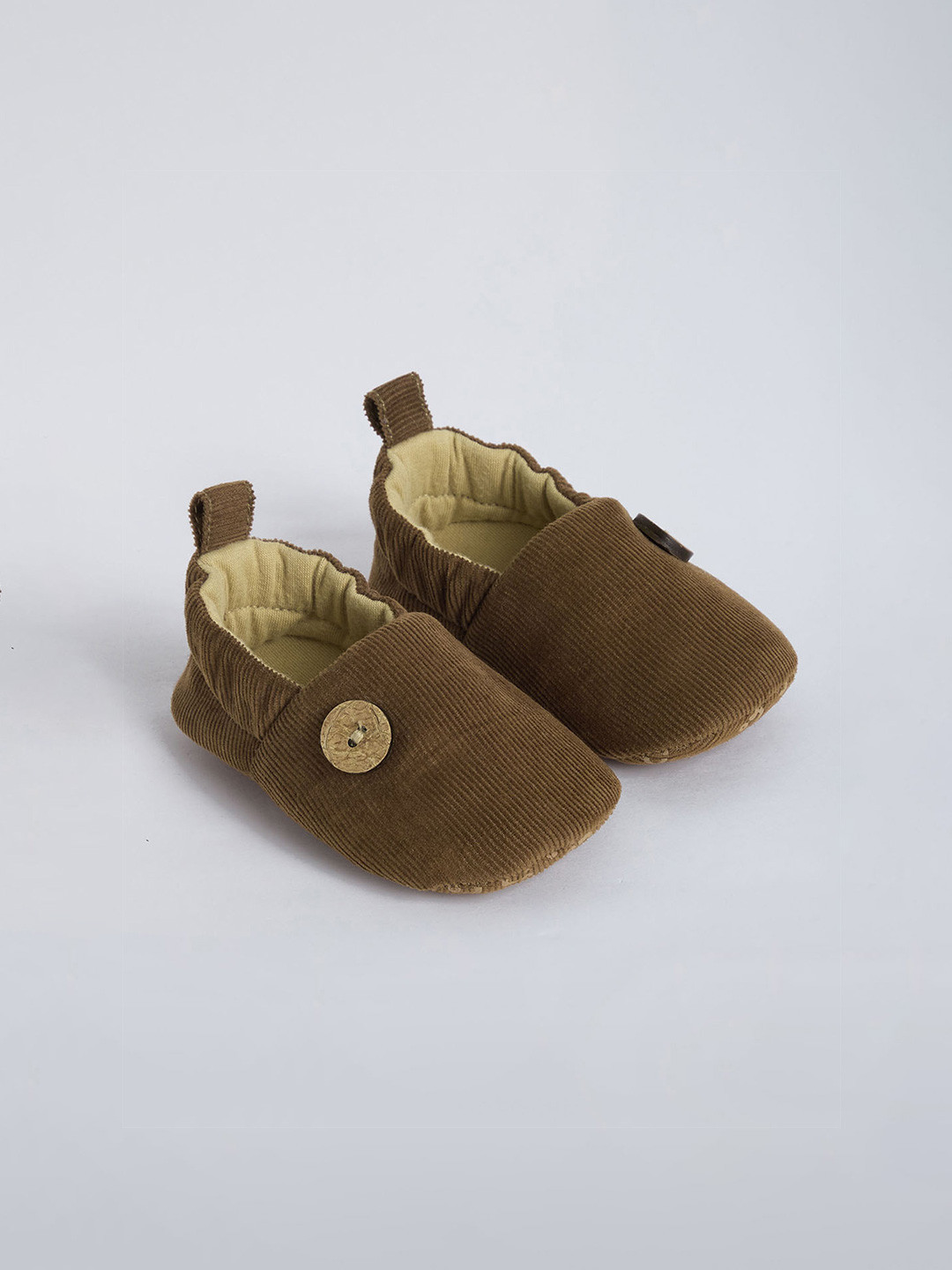 Hopscotch Boys Brown Textile Febic & Inner Lining  Cotton Solid Booties