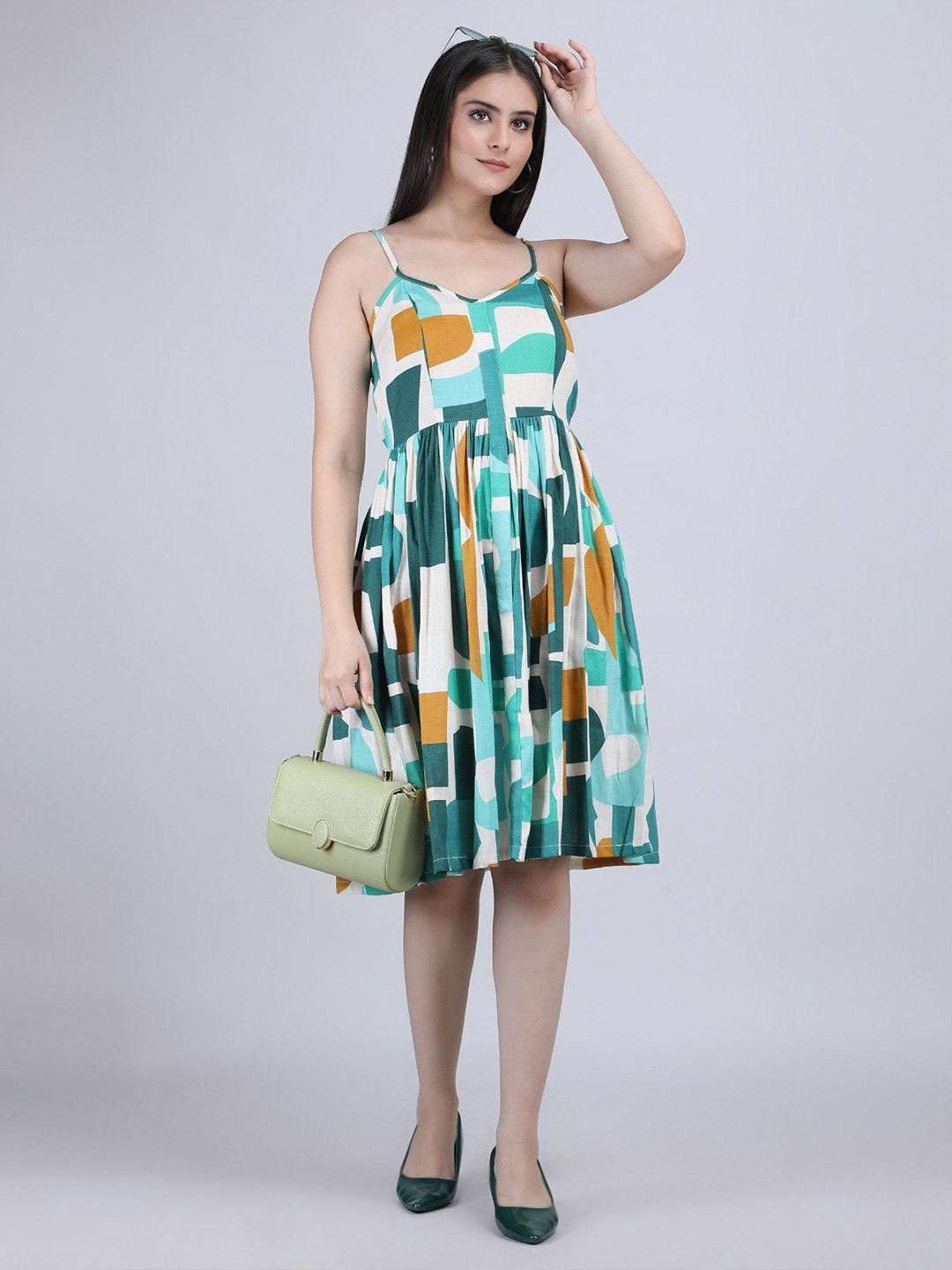THE BEHRUZ THEORY Print A-Line Dress