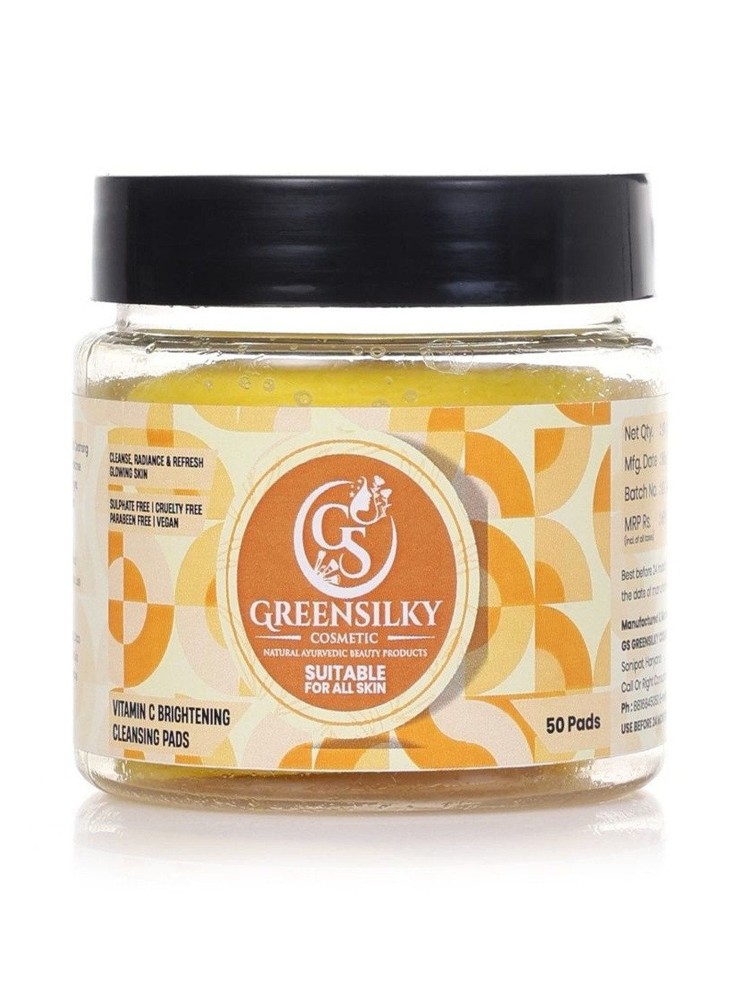GS GREENSILKY Facial Cleanser Cleansing Pad With Turmeric Kojic- 50 Pads