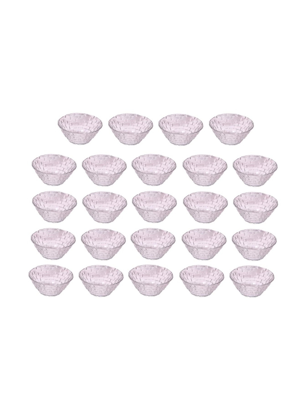 SOMIL Transparent 2025 Set Of 24 Glass Dishwasher Safe Serving Bowl