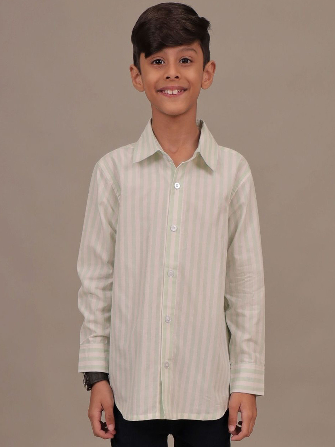 Grit N Groove Boys Classic Striped Casual Shirt