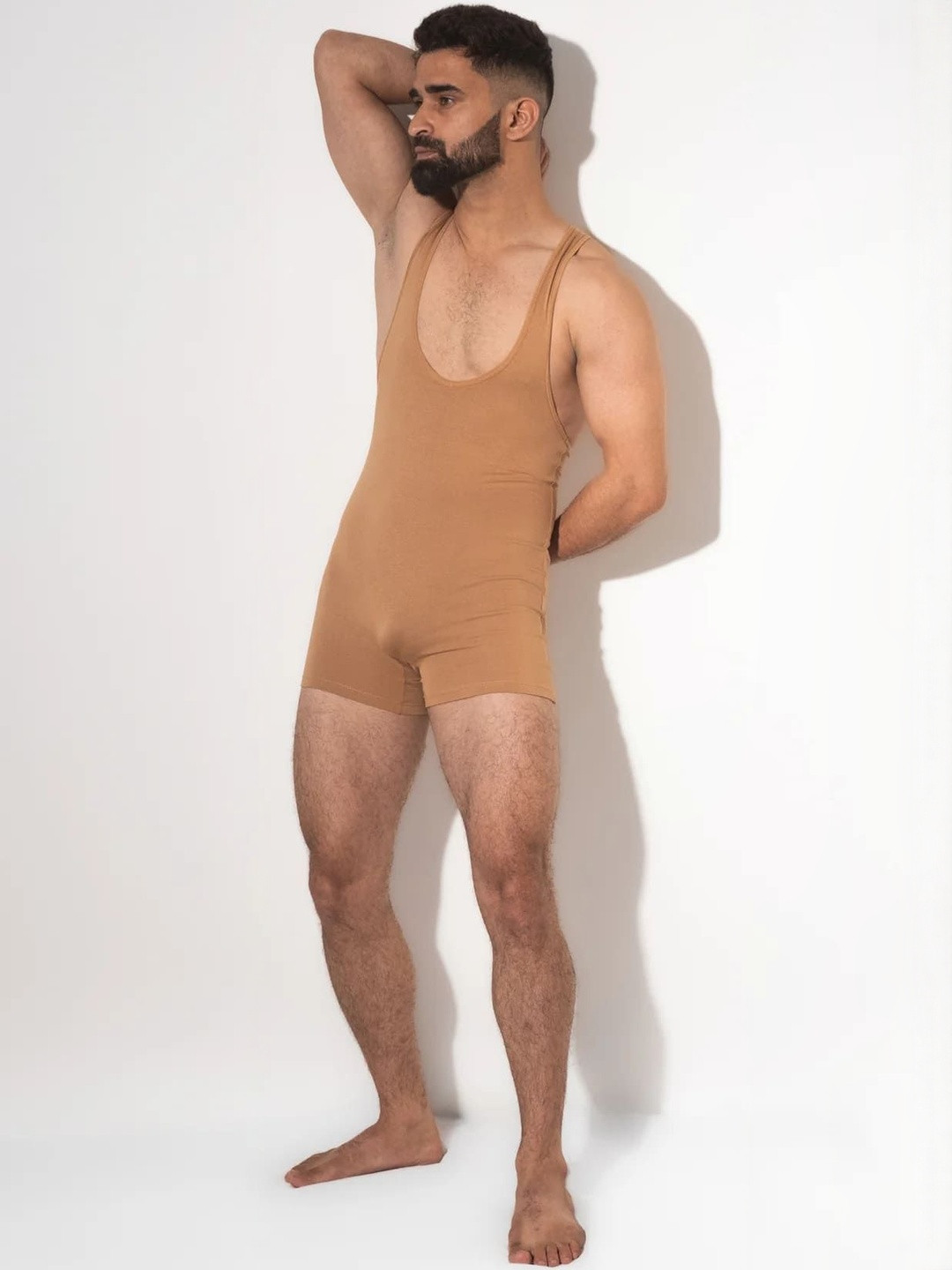 EROBOLD Wrestler Men Scoop Neck Sleeveless Bodysuit