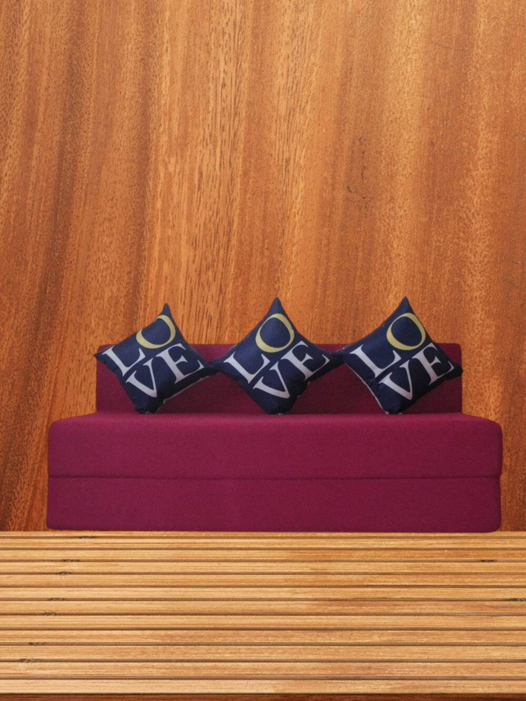 FRIENDS LIFE 3 Seater Matte-Finished Comfort For All Sofa Cum Bed With 3 Pillows