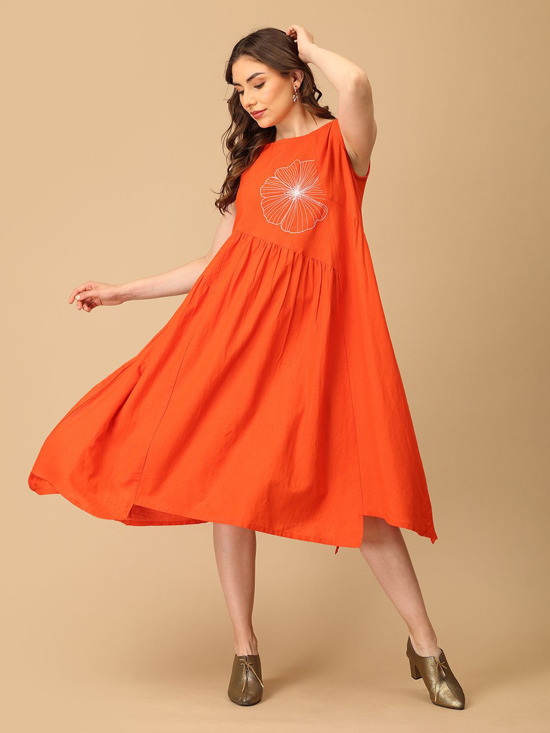 The Woman Store Floral Sleeveless Dress