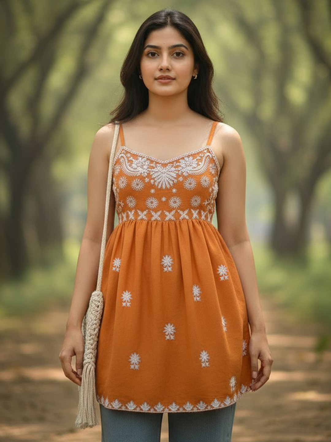 DIVASTRI Women Embroidered Halter Neck Indie Prints Kurta