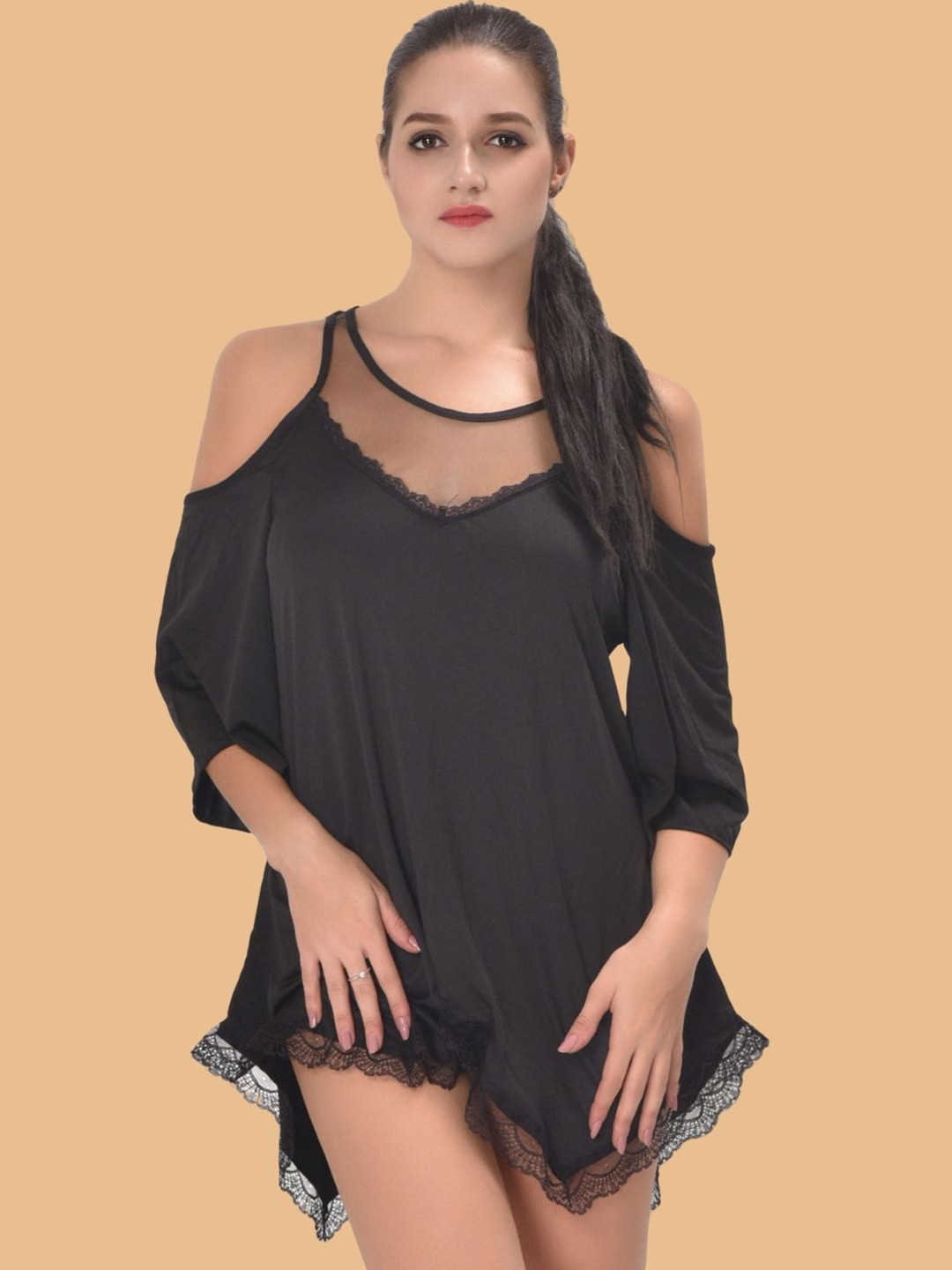 ZERJAMA Baby Doll semi transparent night